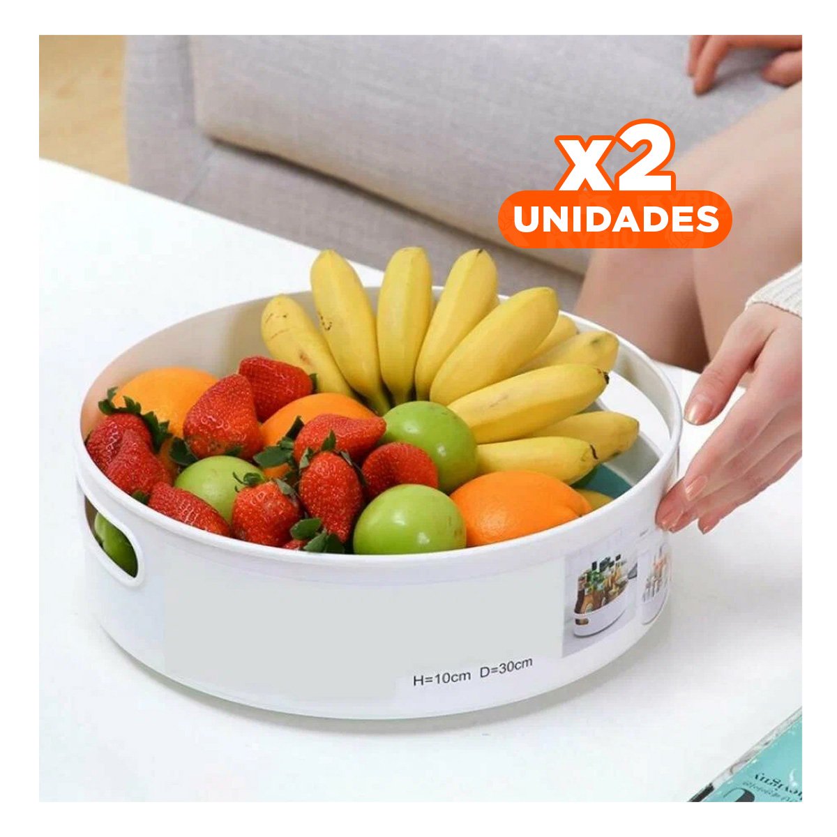 PACK2 ORGANIZADOR DE MESA 360 GRADOS 6.7CMX22.5CM BLANCO TALLA S CON MUCHA CAPACIDAD REAL - 1