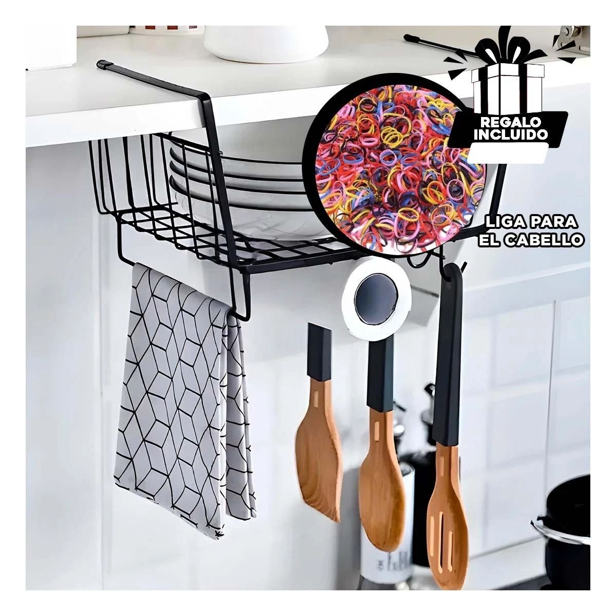 CESTO FLOTANTE METALICO 28,5X20X27 CM NEGRO PARA LA UTILIDAD DE HIJOS Y+LIGAS REGALO - 2