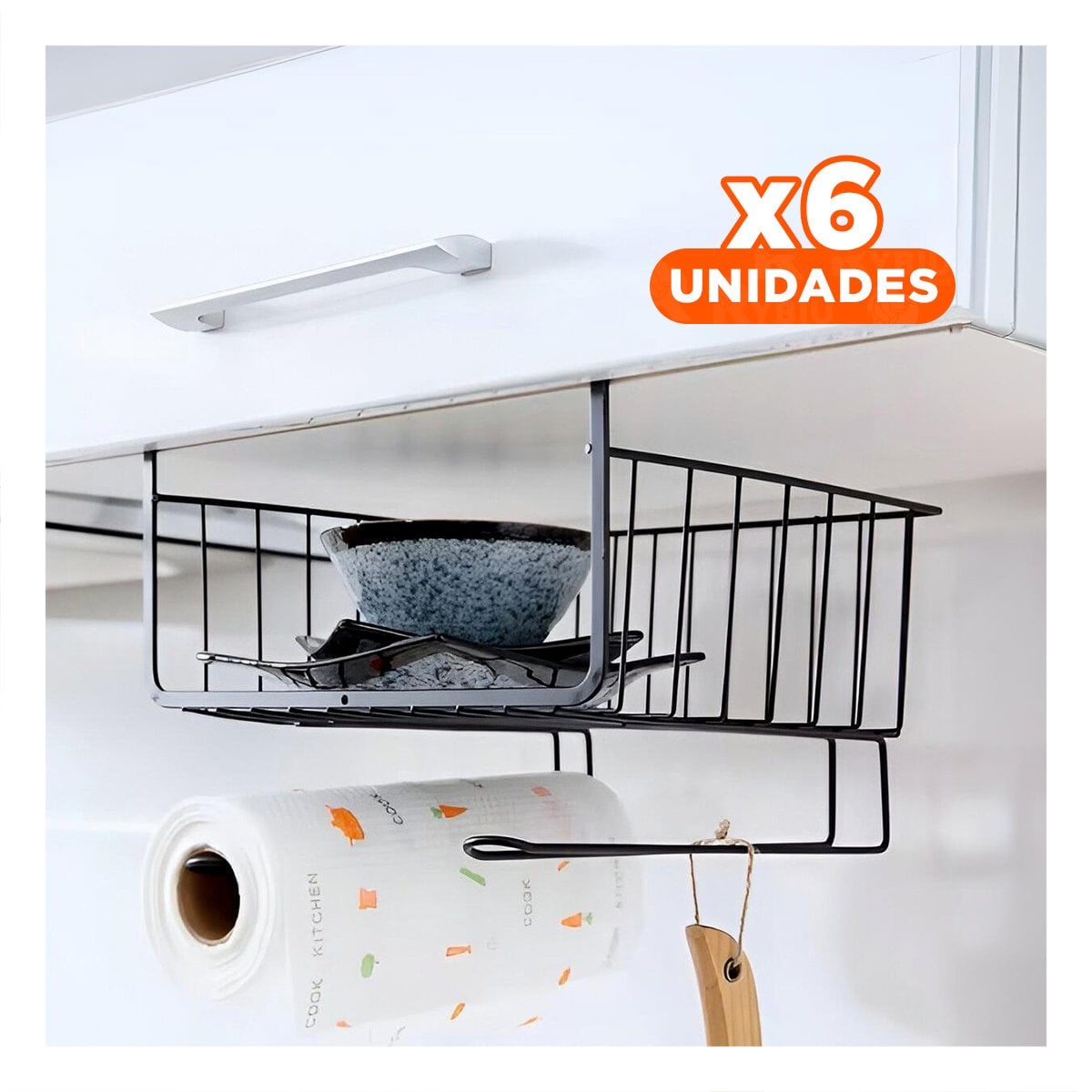 PACK6 SOPORTE DE ESTANTE 28,5X20X27 CM NEGRO PARA UN AMBIENTE CON MUCHA ARMONIA Y+PAPEL REGALO - 1