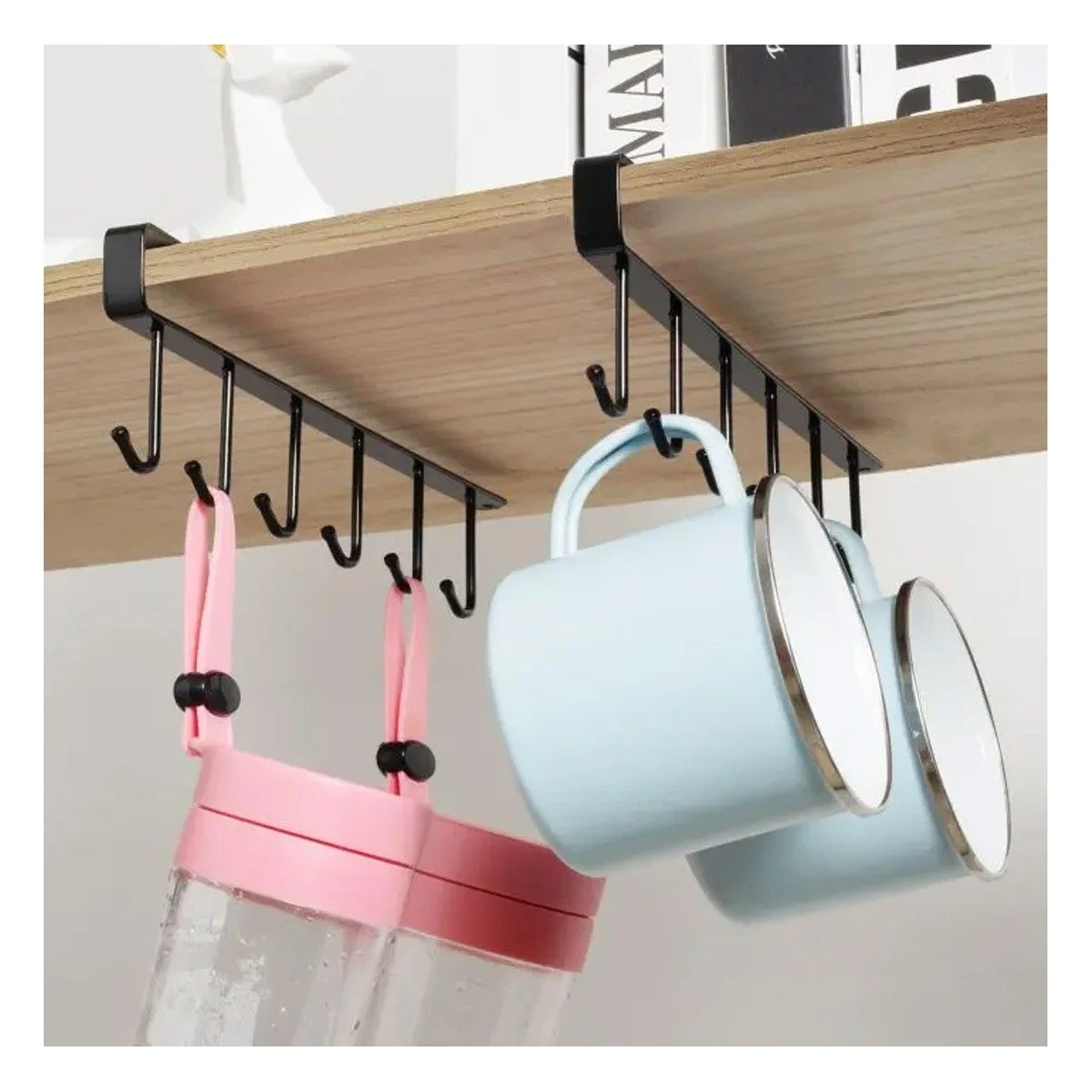 PACK2 ORGANIZADOR DE TAZAS 6X1 NEGRO PARA FOMENTAR ESPACIO CON MUCHO ORDEN Y+REGALO STICKER - 5
