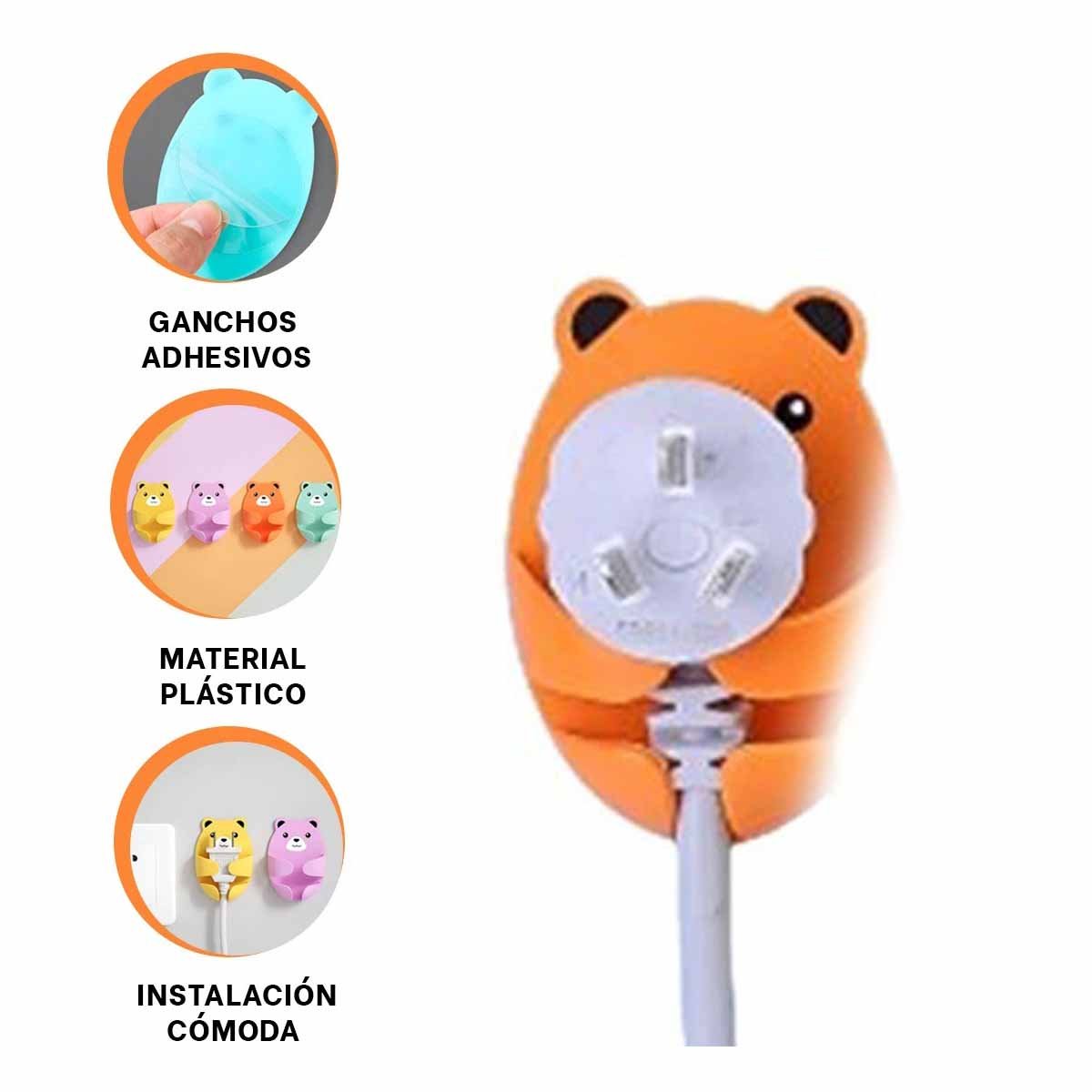 GANCHOS DE ENCHUFE DIBUJOS ANIMADOS PARA LA UTILIDAD DE HIJOS SANOS Y+LIGAS REGALO - 5
