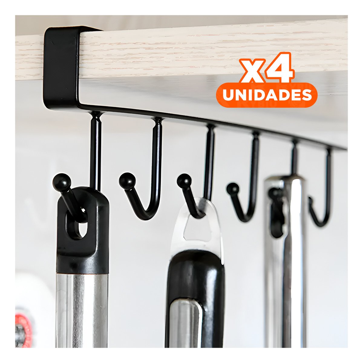 PACK4 ORGANIZADOR DE TAZAS 6X1 NEGRO DE GRAN CALIDAD PARA MUCHA CARGA REAL Y+PAPEL REGALO - 1