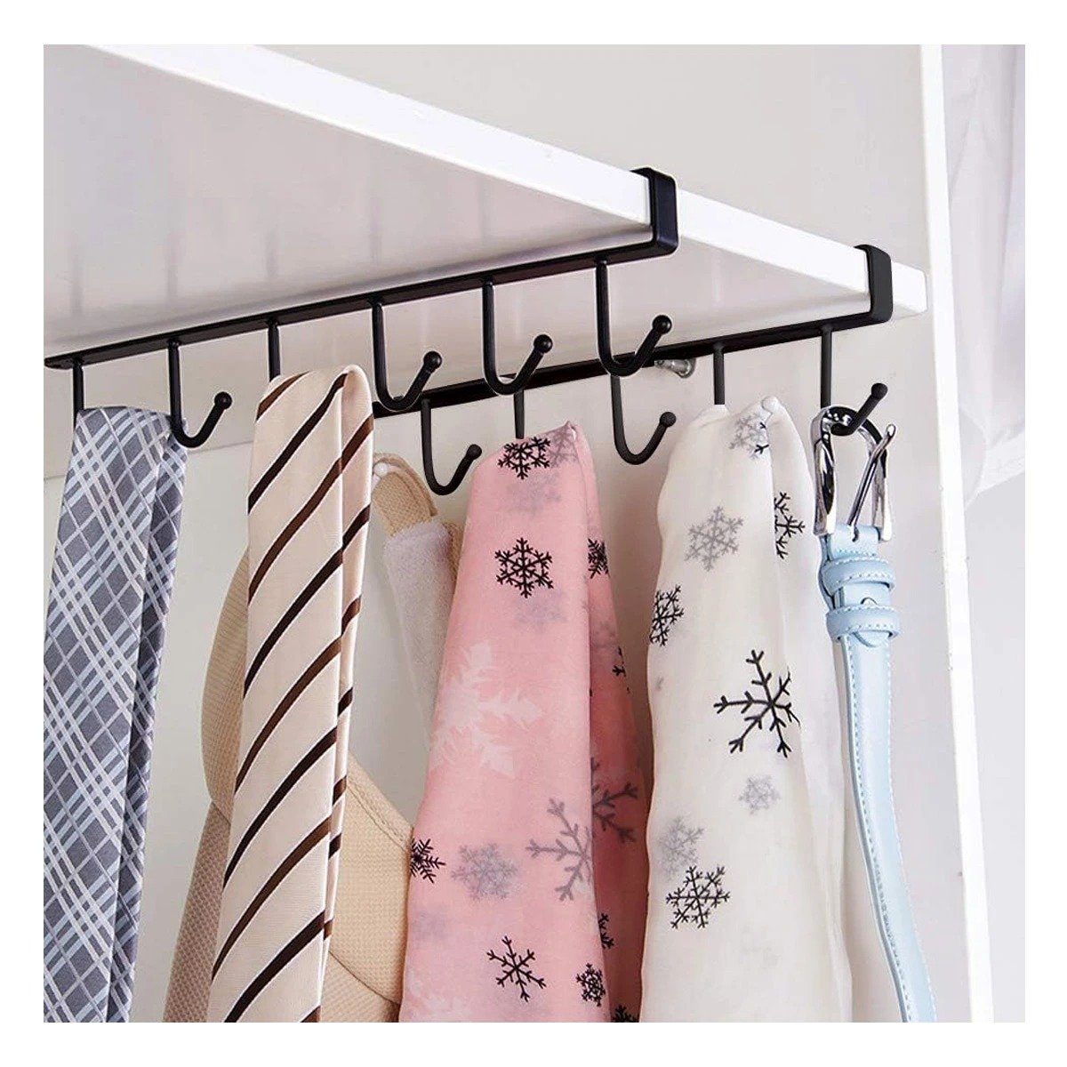 PACK4 ORGANIZADOR DE TAZAS 6X1 COLOR NEGRO CON DISEÑO ELEGANTE EN SU CASA REAL - 5