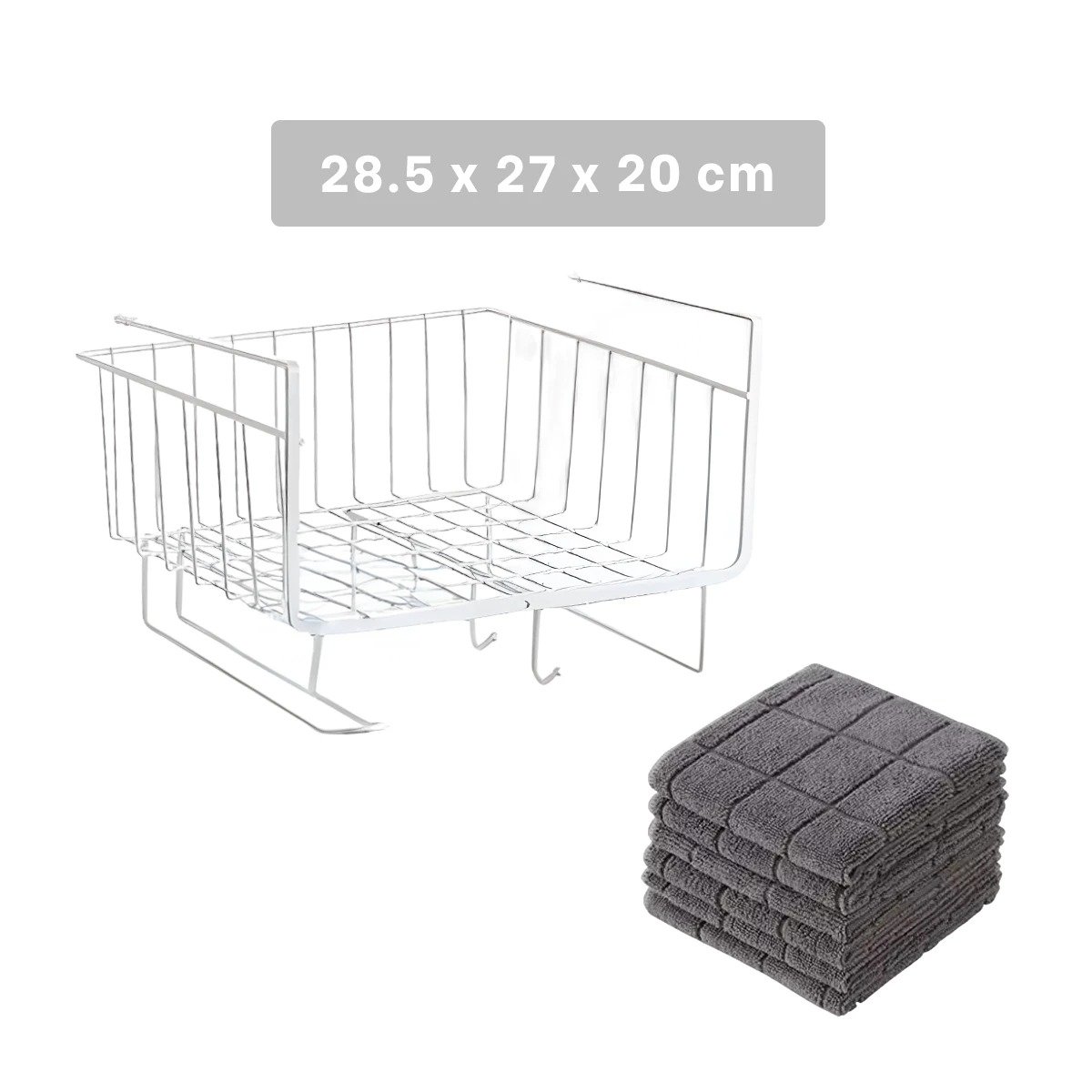 PACK12 CANASTILLA DE METAL 28,5X20X27 CM BLANCO DE TACTO LISO PARA SUS OBJETOS Y+REGALO STICKER - 4