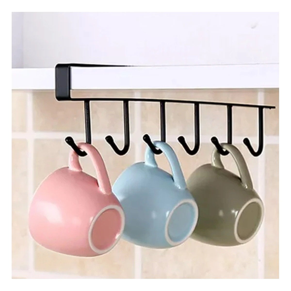 PACK2 ORGANIZADOR DE TAZAS 6X1 COLOR NEGRO DE ESTILO MODERNO EN SU DESPENSA Y+PAPEL REGALO - 2
