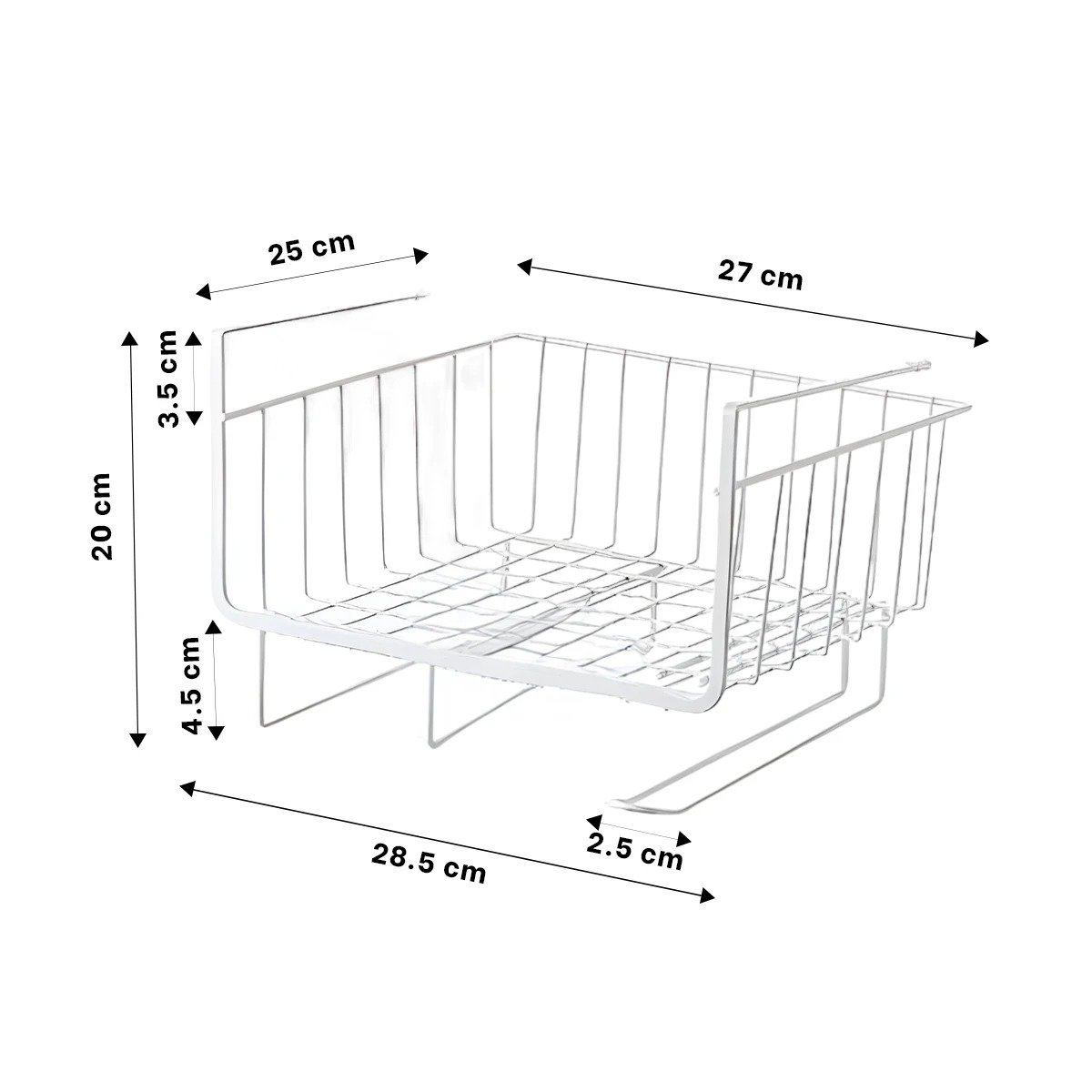 PACK4 ORGANIZADOR DE REJILLA 28,5X20X27 CM BLANCO DE CALIDAD PARA MUCHA CARGA Y+PAPEL REGALO - 4