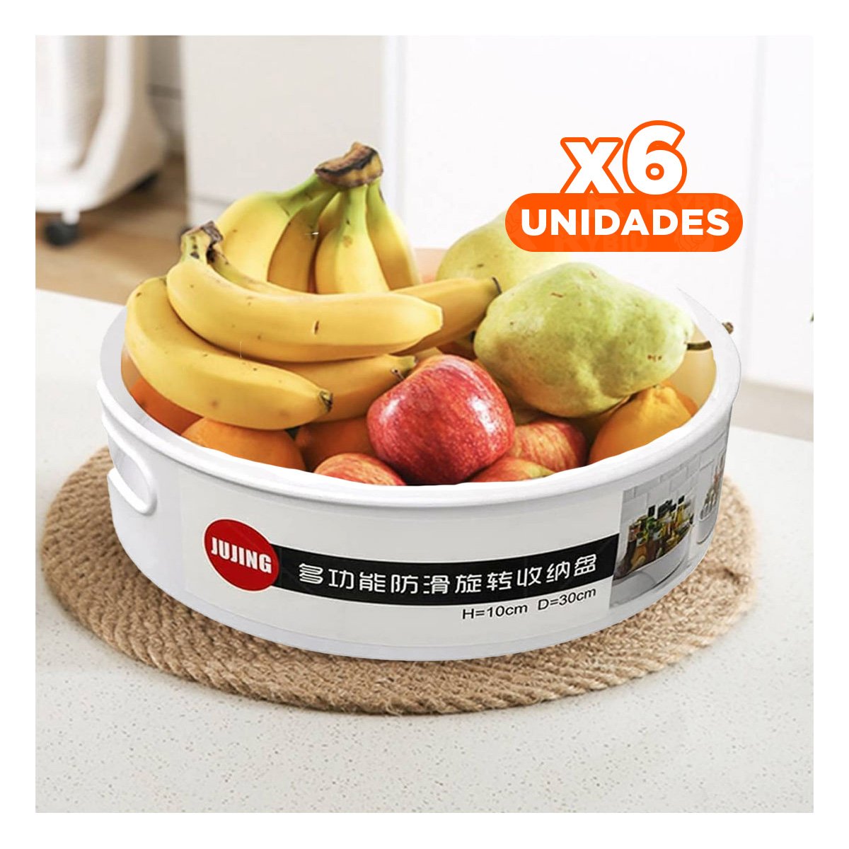 PACK6 ARTICULO DE COCINA 360 GRADOS 6.7CMX22.5CM BLANCO TALLA S PARA FELICIDAD DE SUS PEQUEÑOS - 1