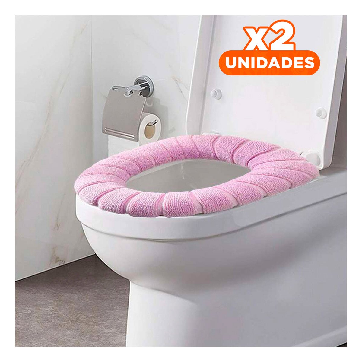 PACK2 FORRO AFELPADO PARA INODORO SUAVE LAVABLE Y COMODO PARA USO DIARIO HOGAR - 1