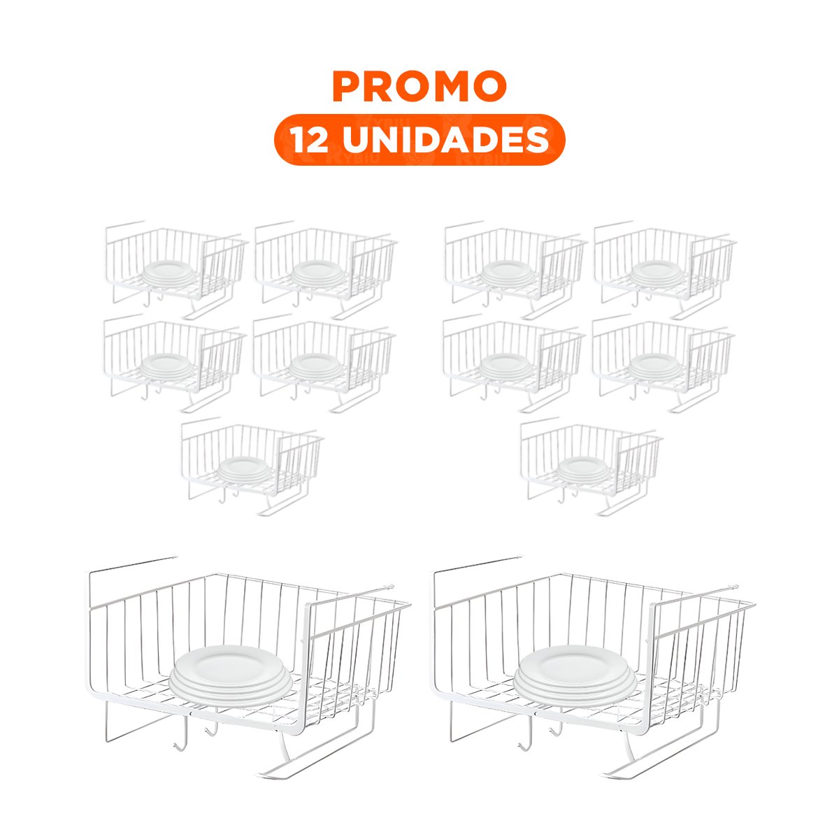 PACK12 SOPORTE DE ESTANTE 28,5X20X27 CM BLANCO DE MARCA SEGURA PARA LOS PADRES - 1