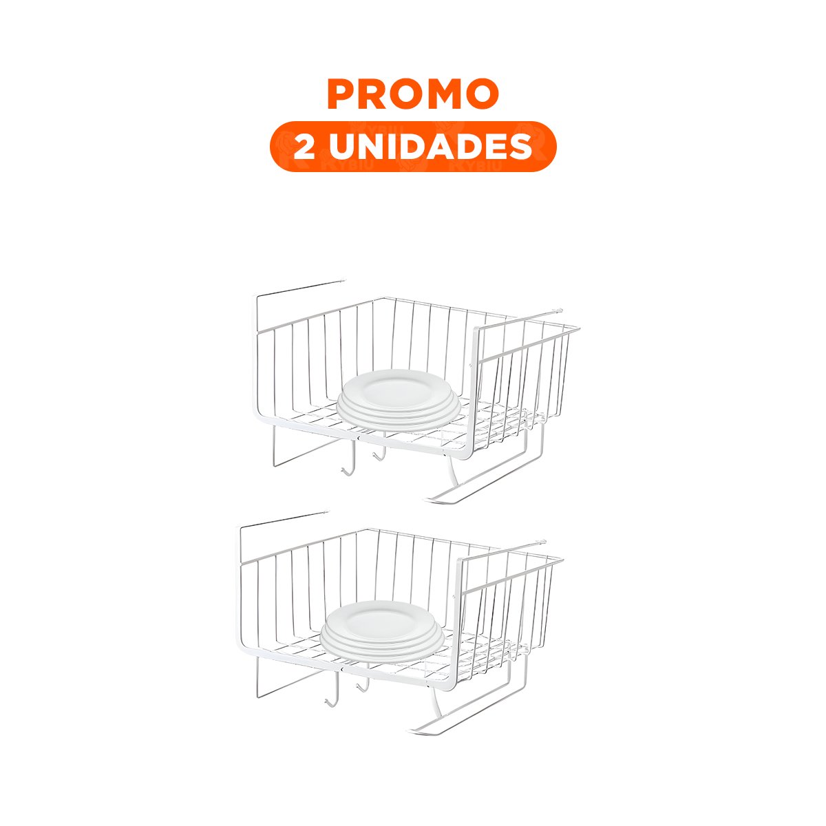 PACK2 ORGANIZADOR DE REJILLA 28,5X20X27 CM BLANCO PARA FOMENTAR ORDEN Y+REGALO STICKER - 1