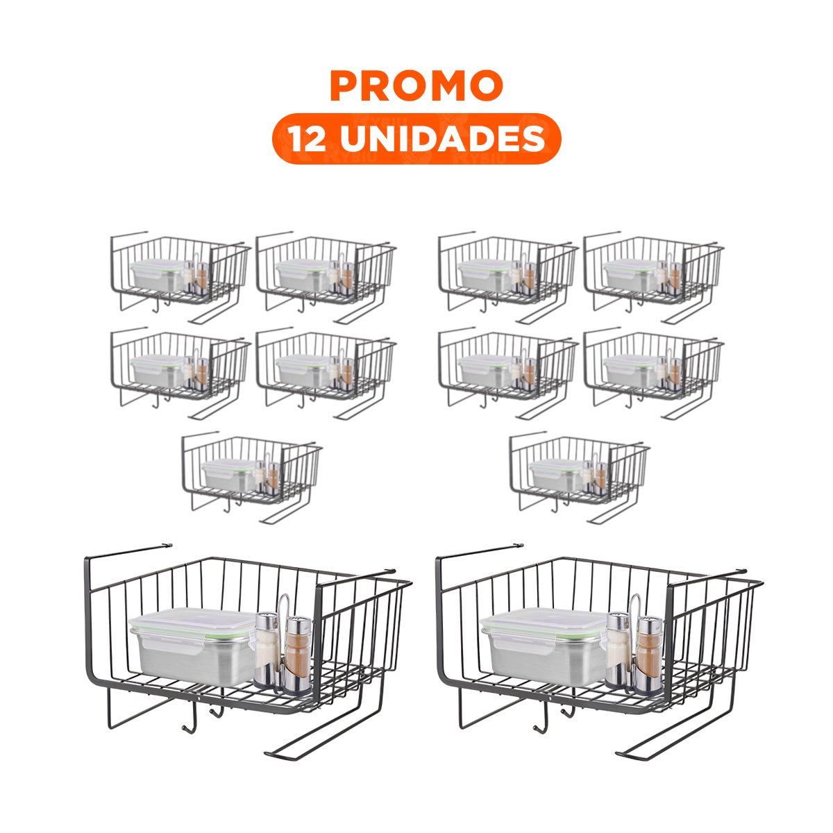 PACK12 SOPORTE DE ESTANTE 28,5X20X27 CM NEGRO DE MARCA SEGURA PARA LOS PADRES - 1