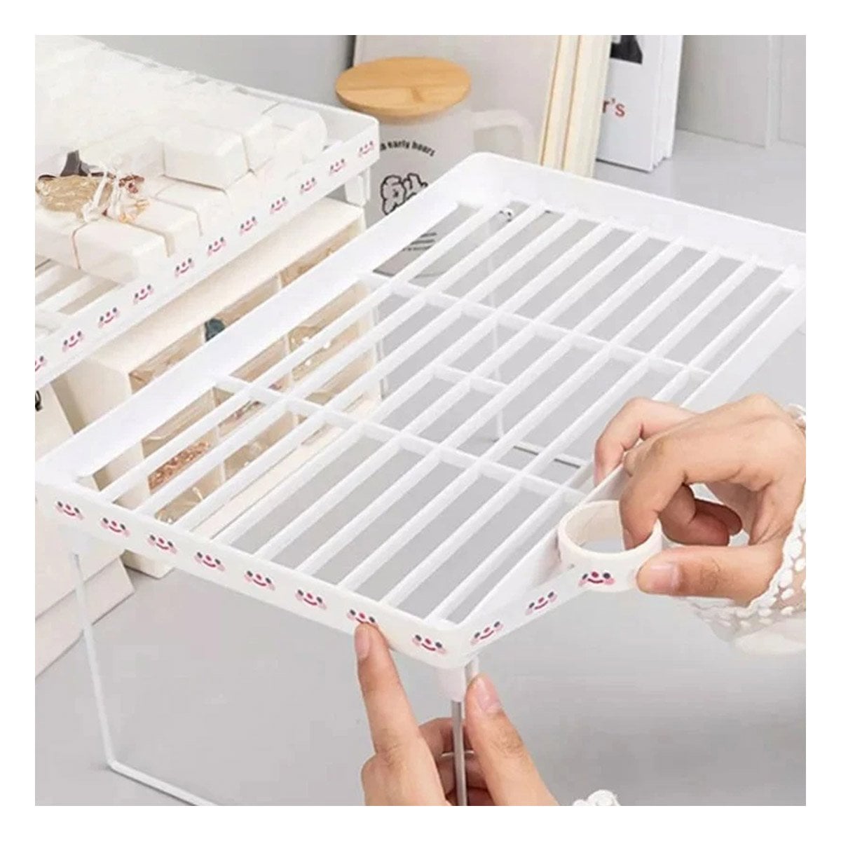 ESTANTE APILABLE 31X16X20 CM BLANCO PARA LA UTILIDAD DE HIJOS SANOS Y+LIGAS REGALO - 3