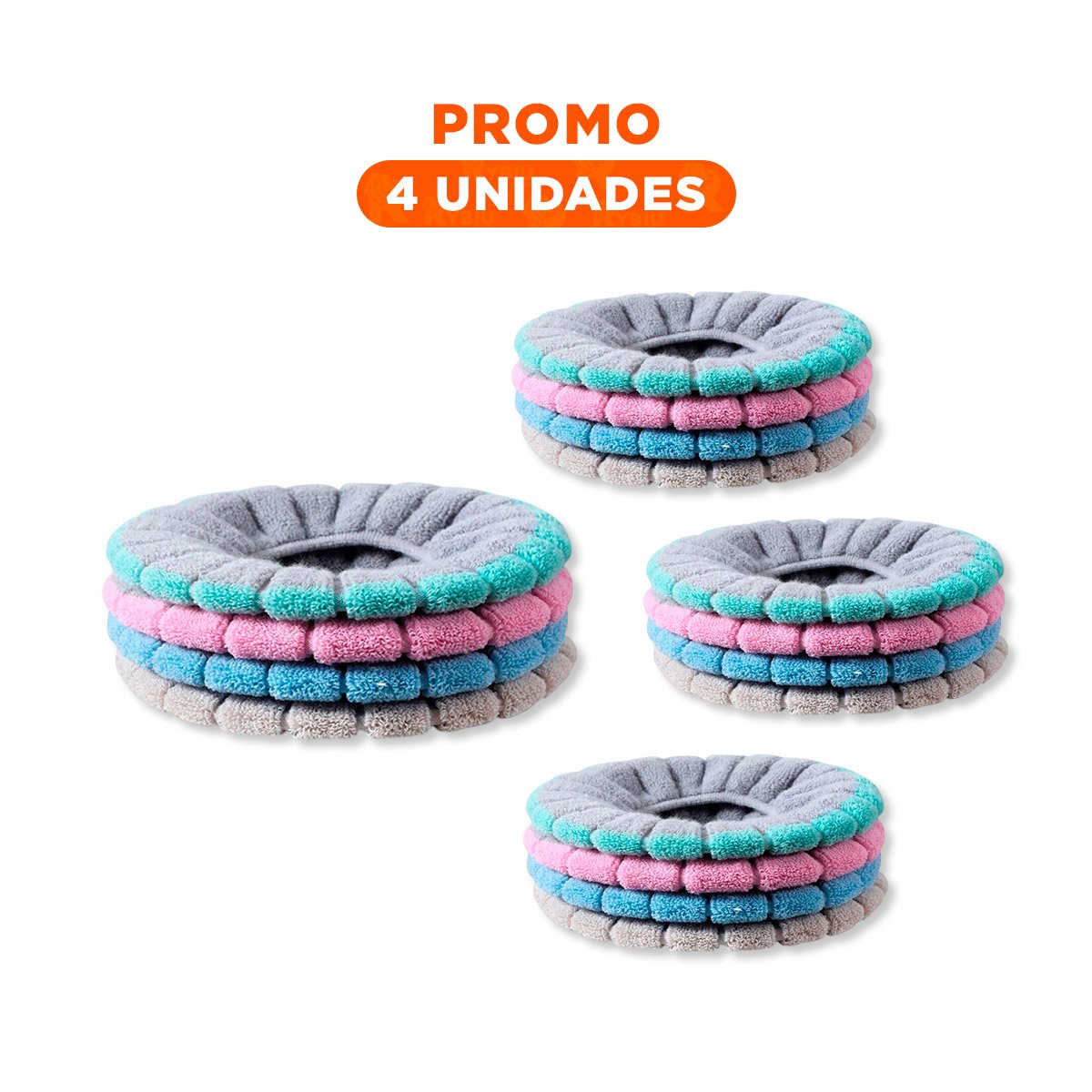 PACK4 FORRO DE TELA PARA INODORO CON ACABADO AFELPADO Y TACTO AGRADABLE EXTRA - 1