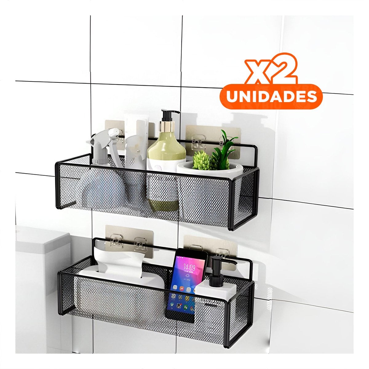 PACK2 ESTANTES FLOTANTES 15X15X36 CM NEGRO CON MUCHA CAPACIDAD EN SU SALA - 1