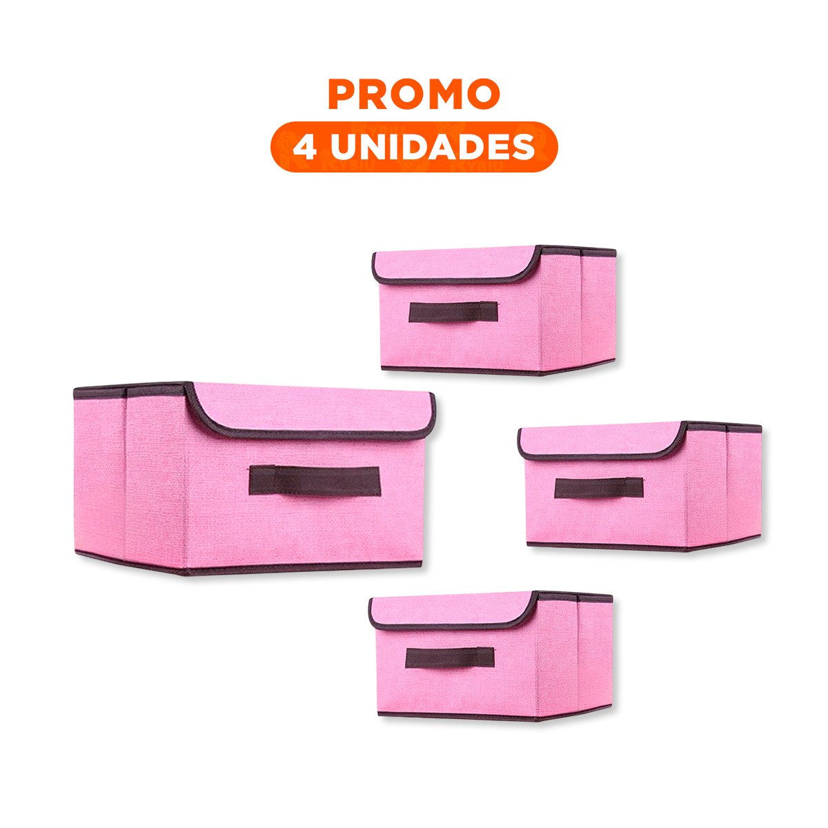 PACK4 MODULO TEXTIL ROSADO 25X19X16CM PARA ROPA ACCESORIOS Y TEXTILES - 1