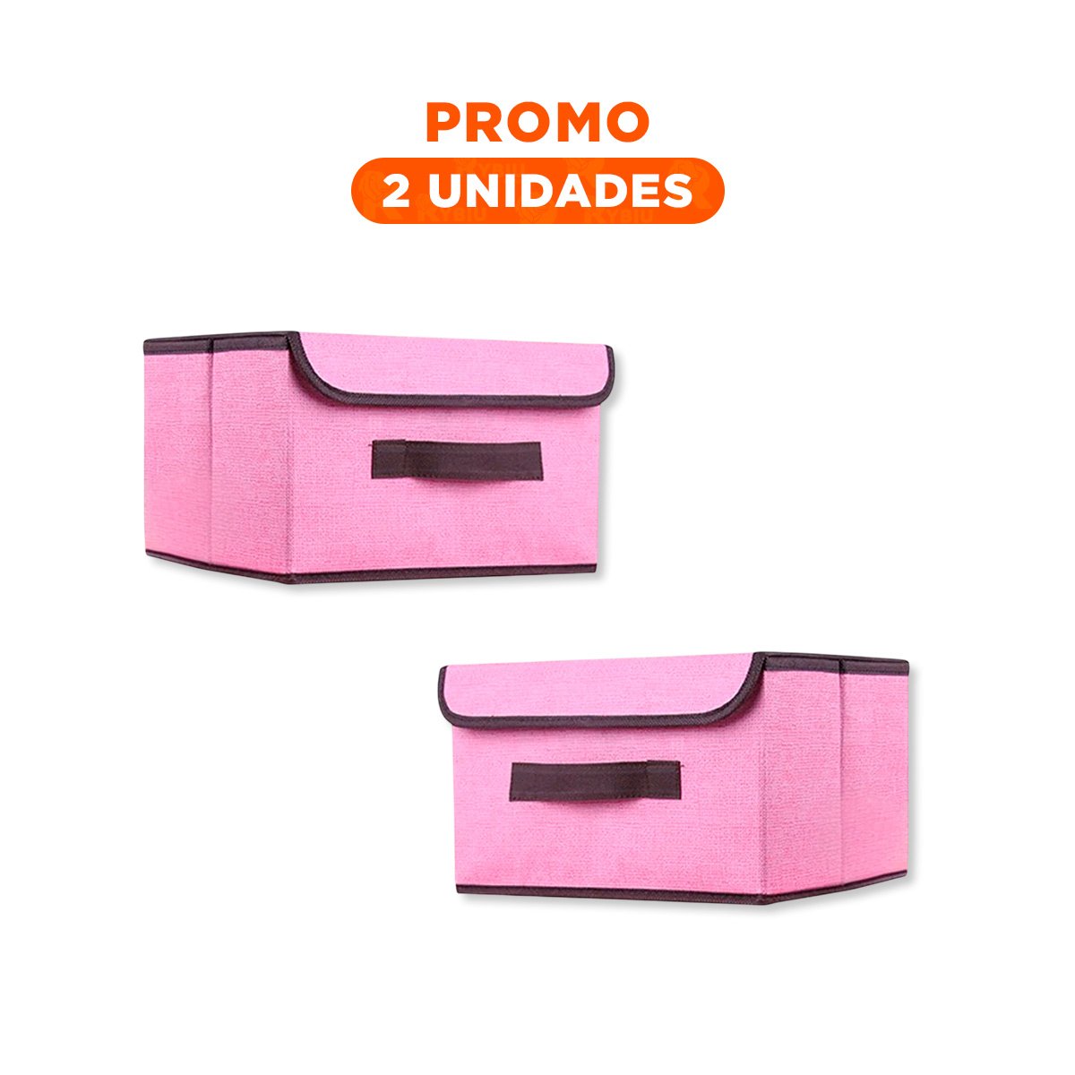 PACK2 MODULO DE ALMACENAJE TELA ROSADO 25X19X16CM PARA ESPACIOS ORGANIZADOS Y+REGALO STICKER - 1