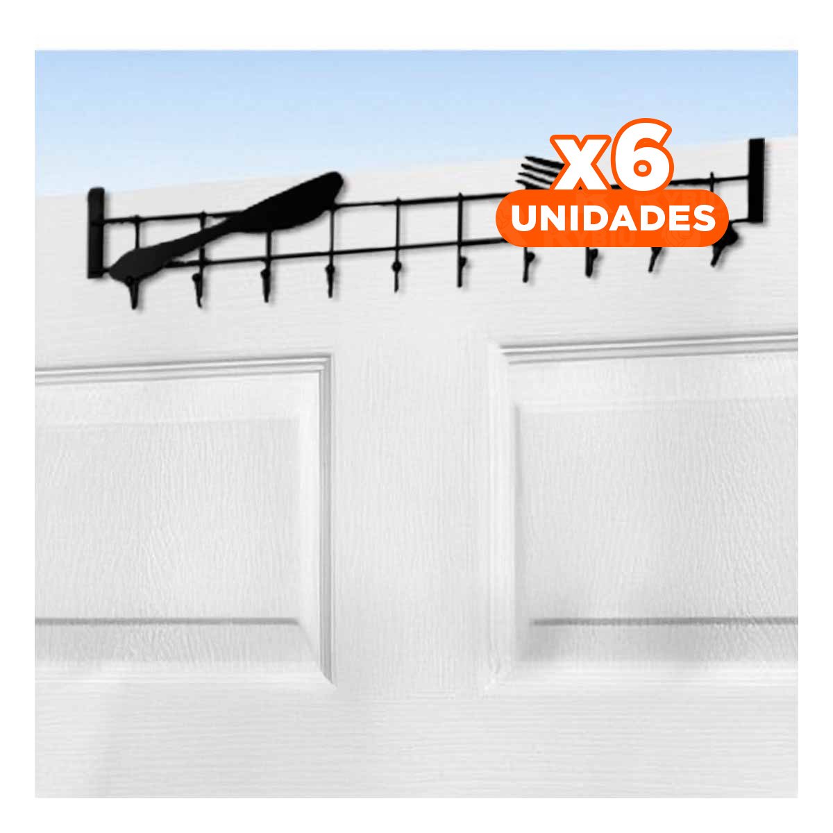 PACK6 SOPORTE DE ROPA 45X10 CM NEGRO PARA UN AMBIENTE CON MUCHA ARMONIA Y+PAPEL REGALO - 1