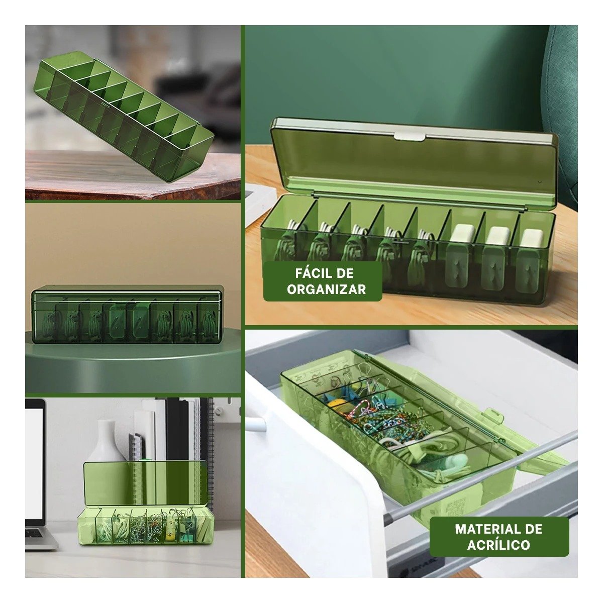 PACK6 CONTENEDOR ORGANIZADOR FUNCIONAL 16.5X10X7.5CM PARA GUARDAR ACCESORIOS Y+PAPEL REGALO - 3