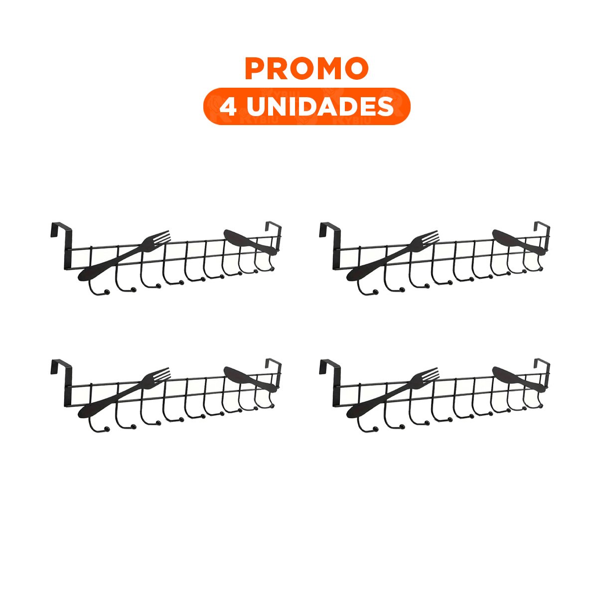 PACK4 ORGANIZADOR DE PUERTA 45X10 CM NEGRO CON DISEÑO ELEGANTE EN SU CASA - 1