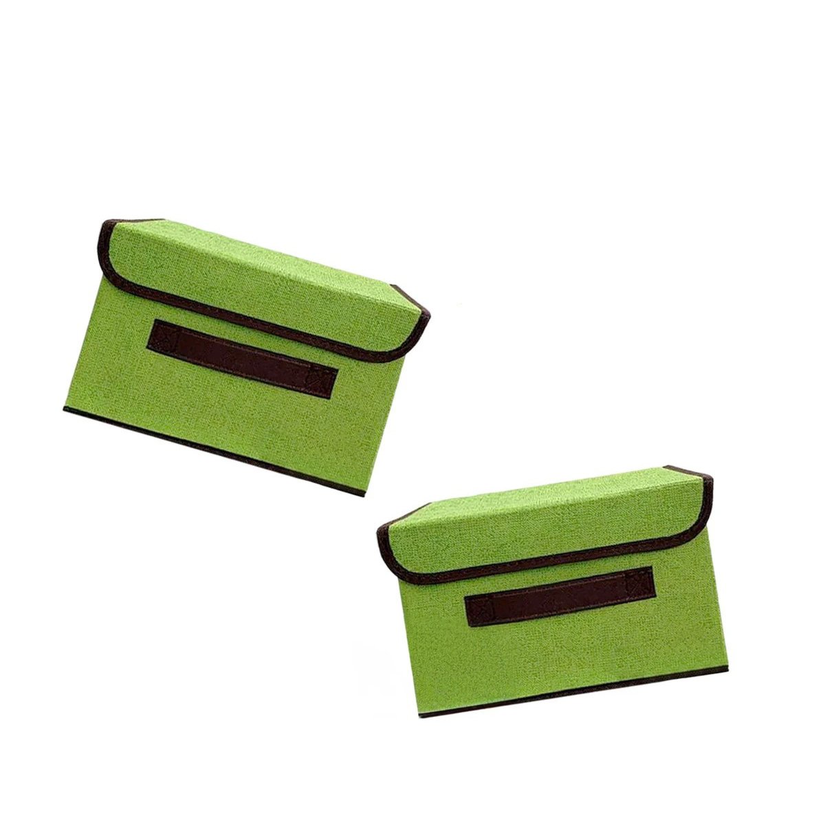 CAJA TEXTIL VERDE 25X19X16CM PARA ORGANIZAR ROPA Y ACCESORIOS Y+LIGAS REGALO - 5
