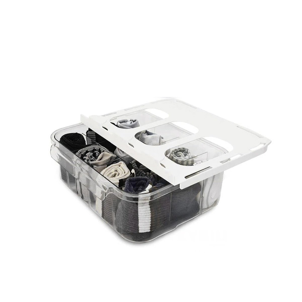 PACK4 ORGANIZADOR DE ROPA GRIS TRANSPARENTE DE GRAN CALIDAD PARA CARGA Y+PAPEL REGALO - 3