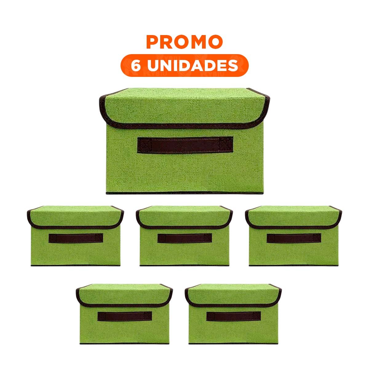 PACK6 UNIDAD TEXTIL VERDE 25X19X16CM PARA ROPA ACCESORIOS Y MAS Y+REGALO STICKER - 1