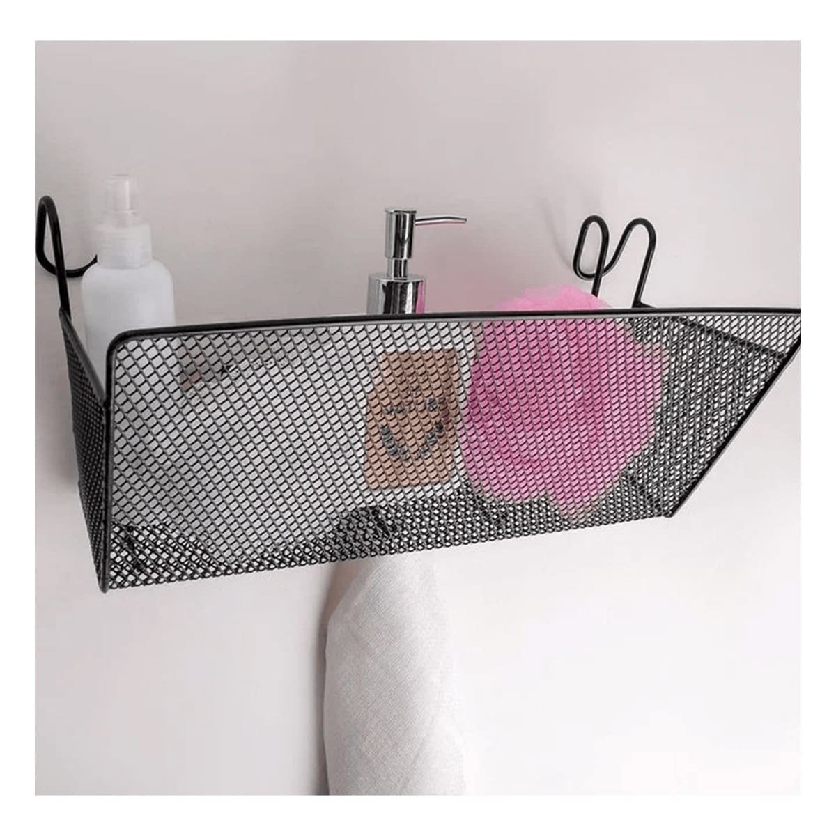 CESTA COLGADOR 26X8X13 CM DE NEGRO DE MATERIAL FUERTE EN SU HOGAR Y+REGALO STICKER - 3