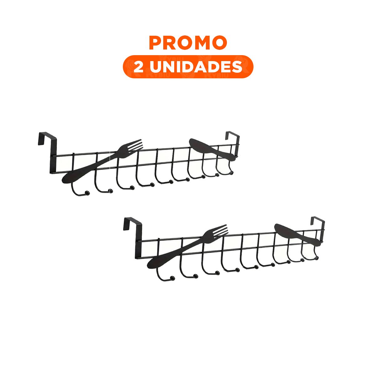 PACK2 ORGANIZADOR DE PUERTA 45X10 CM NEGRO PARA FOMENTAR ESPACIO CON ORDEN Y+REGALO STICKER - 1