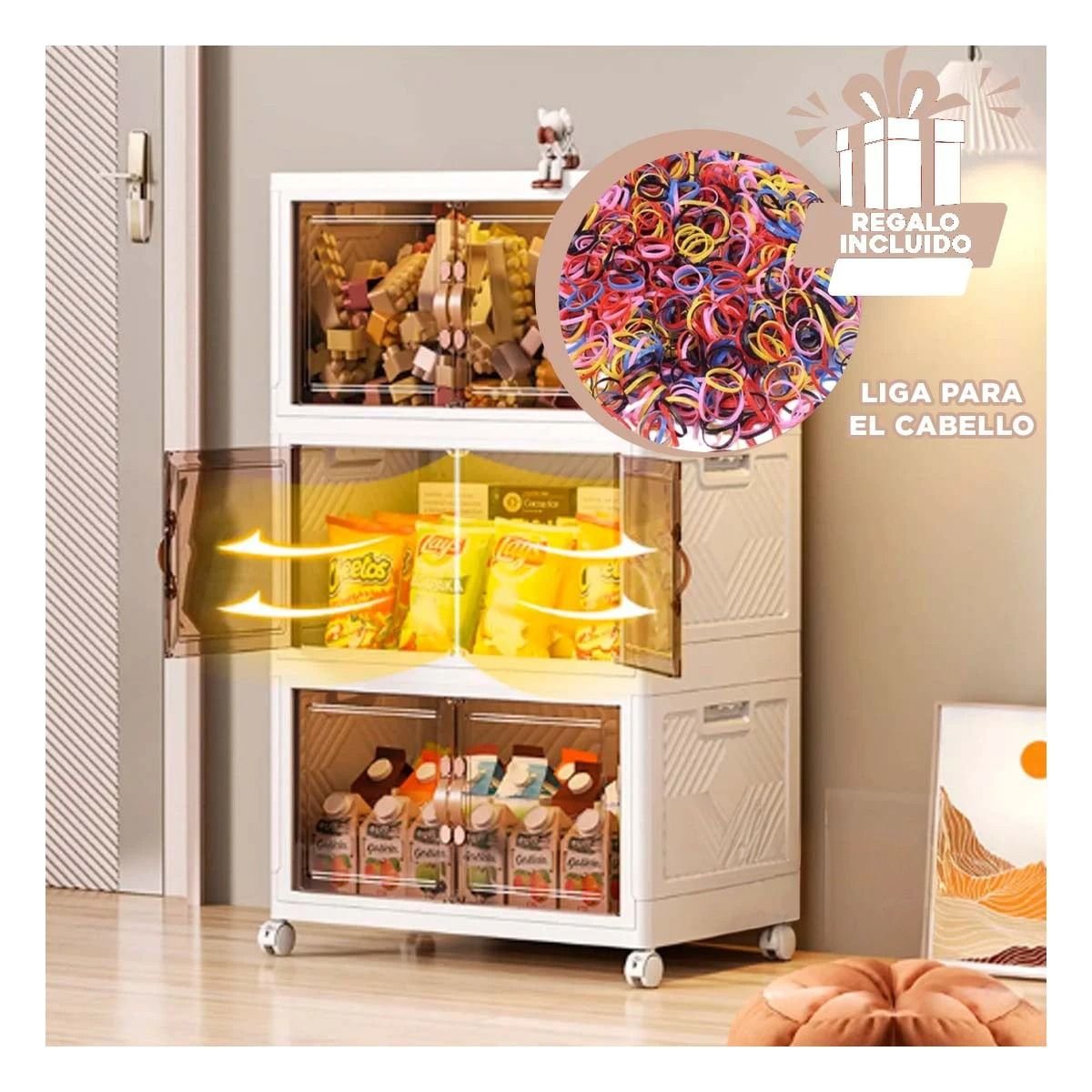 ESTANTE DE ALMACENAMIENTO 3 NIVELES BLANCO 45X30X70 CM PARA SUS HIJOS Y+LIGAS REGALO - 2