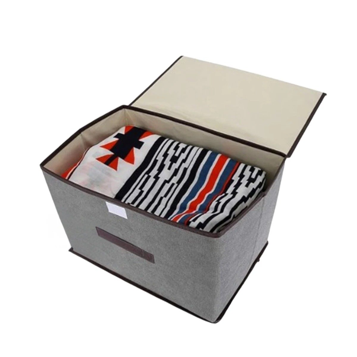 CAJA TEXTIL PLOMO 25X19X16CM PARA ORGANIZAR ROPA Y ACCESORIOS Y+LIGAS REGALO - 5