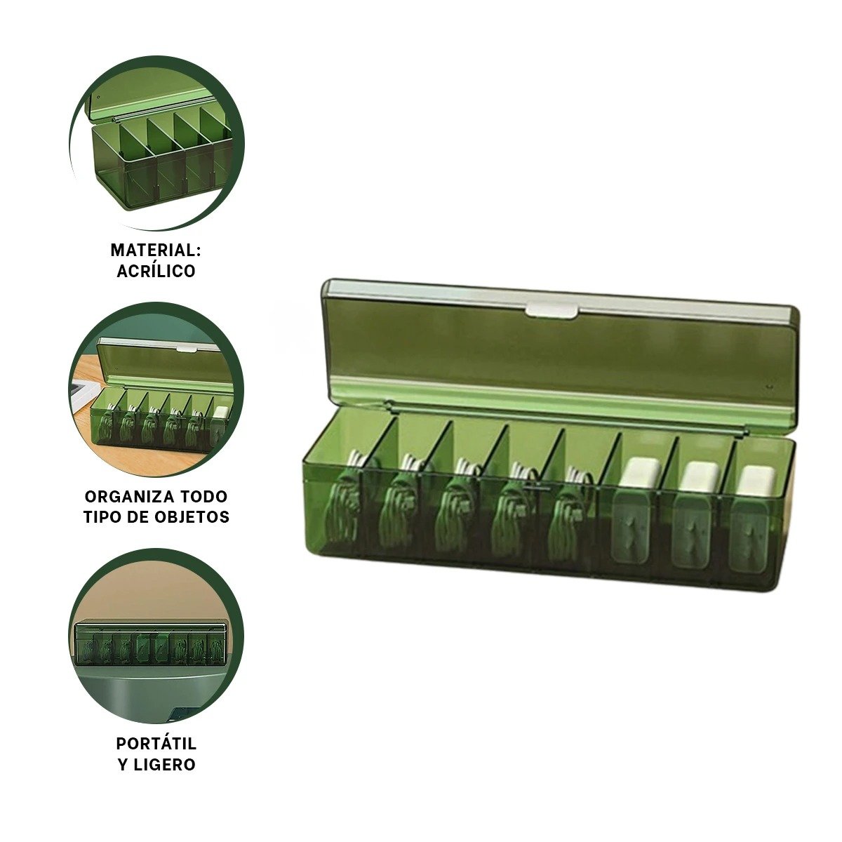 CAJA ORGANIZADORA FUNCIONAL RESISTENTE 16.5X10X7.5CM PARA ESPACIOS REDUCIDOS Y+REGALO STICKER - 1