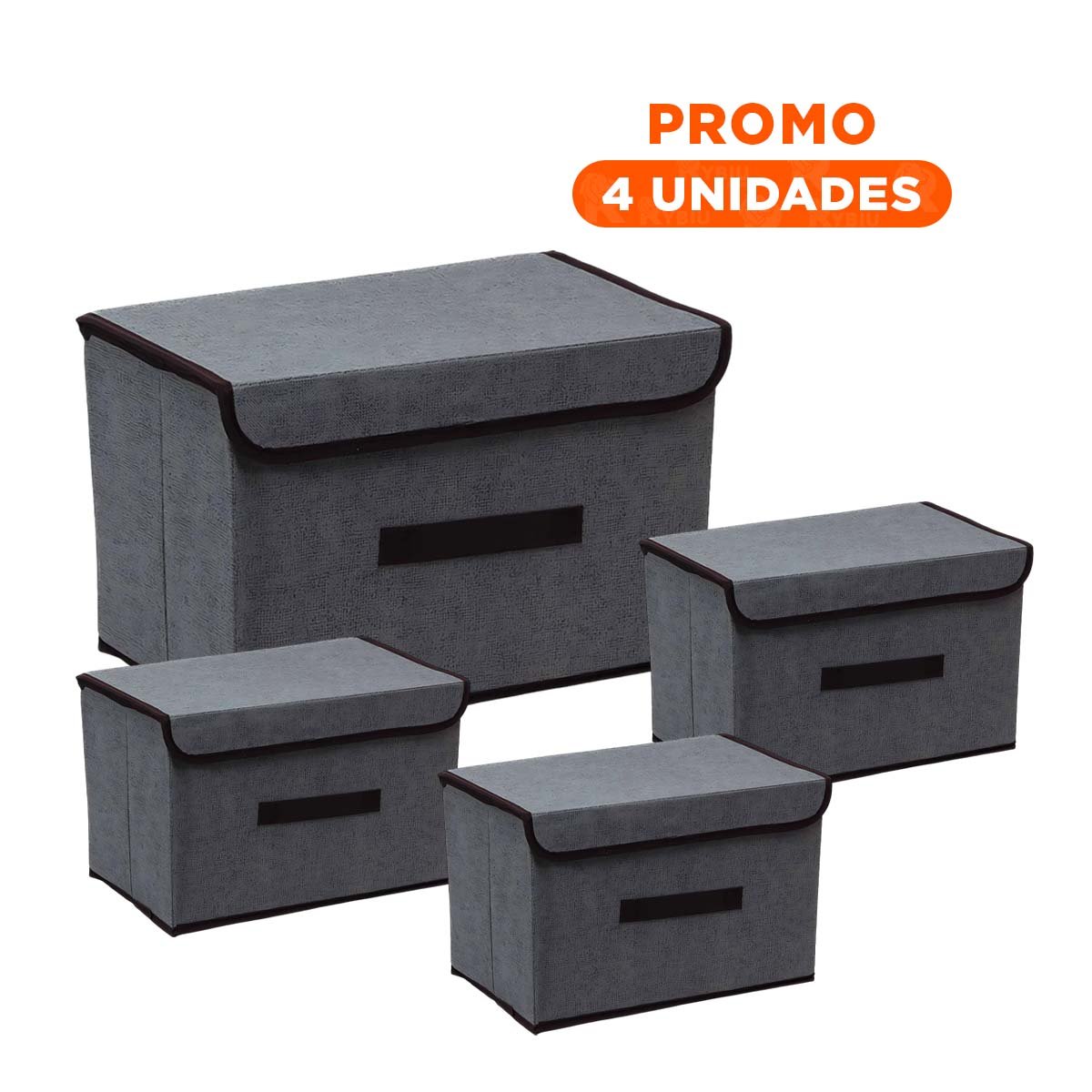 PACK4 MODULO TEXTIL PLOMO 36X24X23CM PARA CUIDAR ROPA ACCESORIOS Y TEXTILES - 1