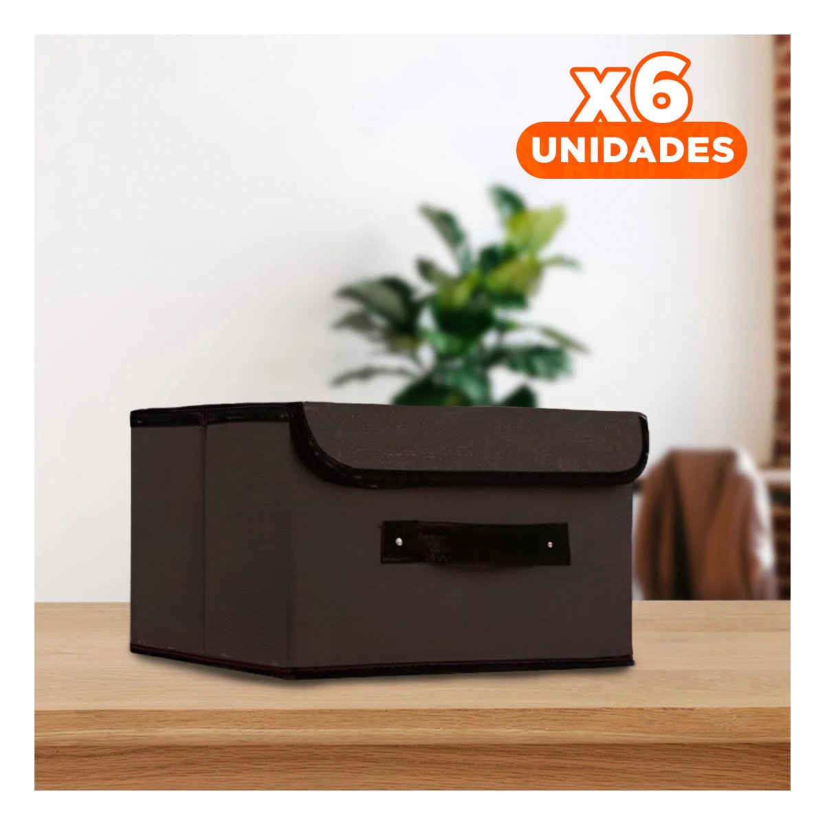 PACK6 UNIDAD DE ALMACENAJE TELA NEGRO 25X19X16CM PARA ESPACIOS ORGANIZADOS YA Y+PAPEL REGALO - 1