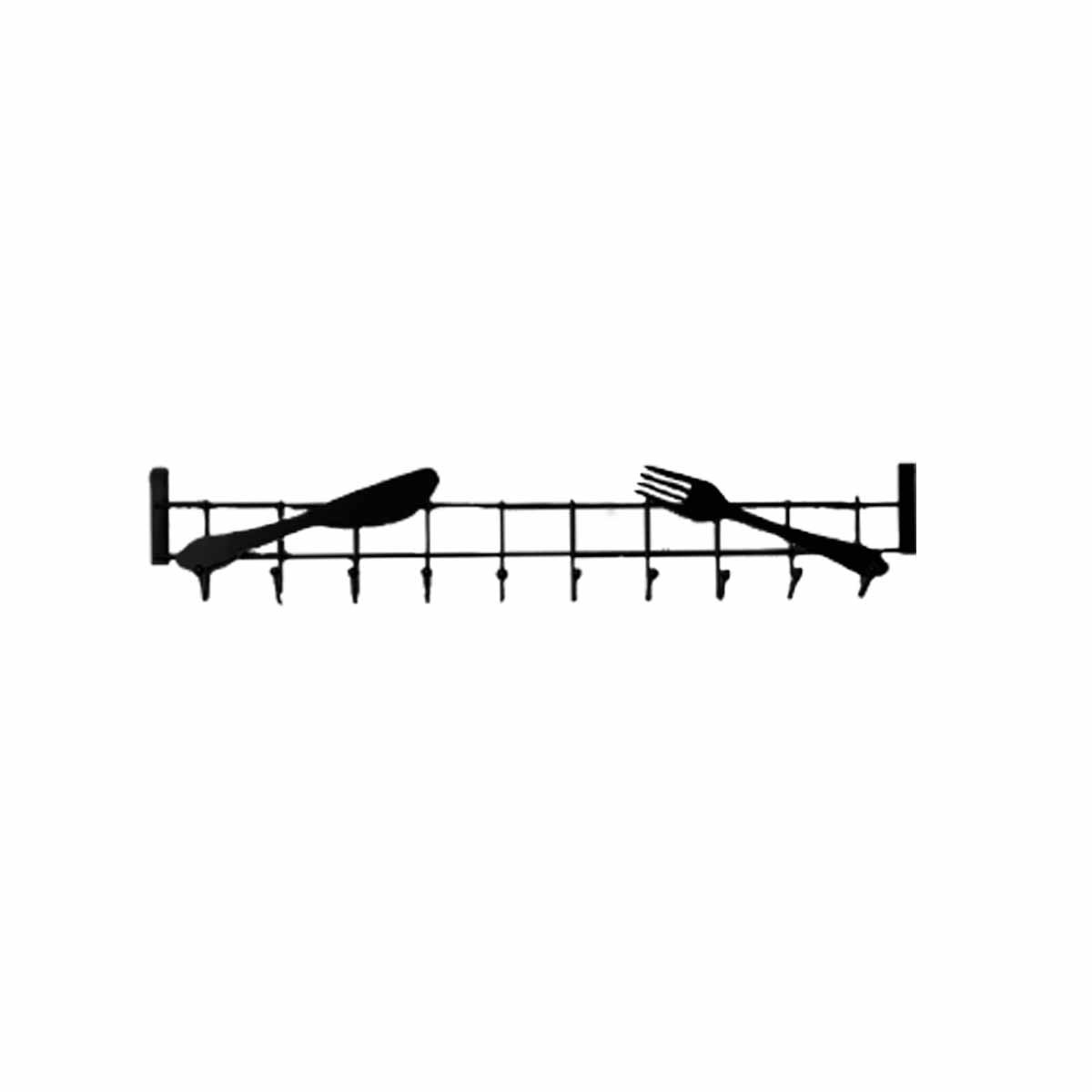 COLGADOR PARA DETRAS DE PUERTAS 45X10 CM NEGRO PARA LA UTILIDAD HIJOS Y+LIGAS REGALO - 5