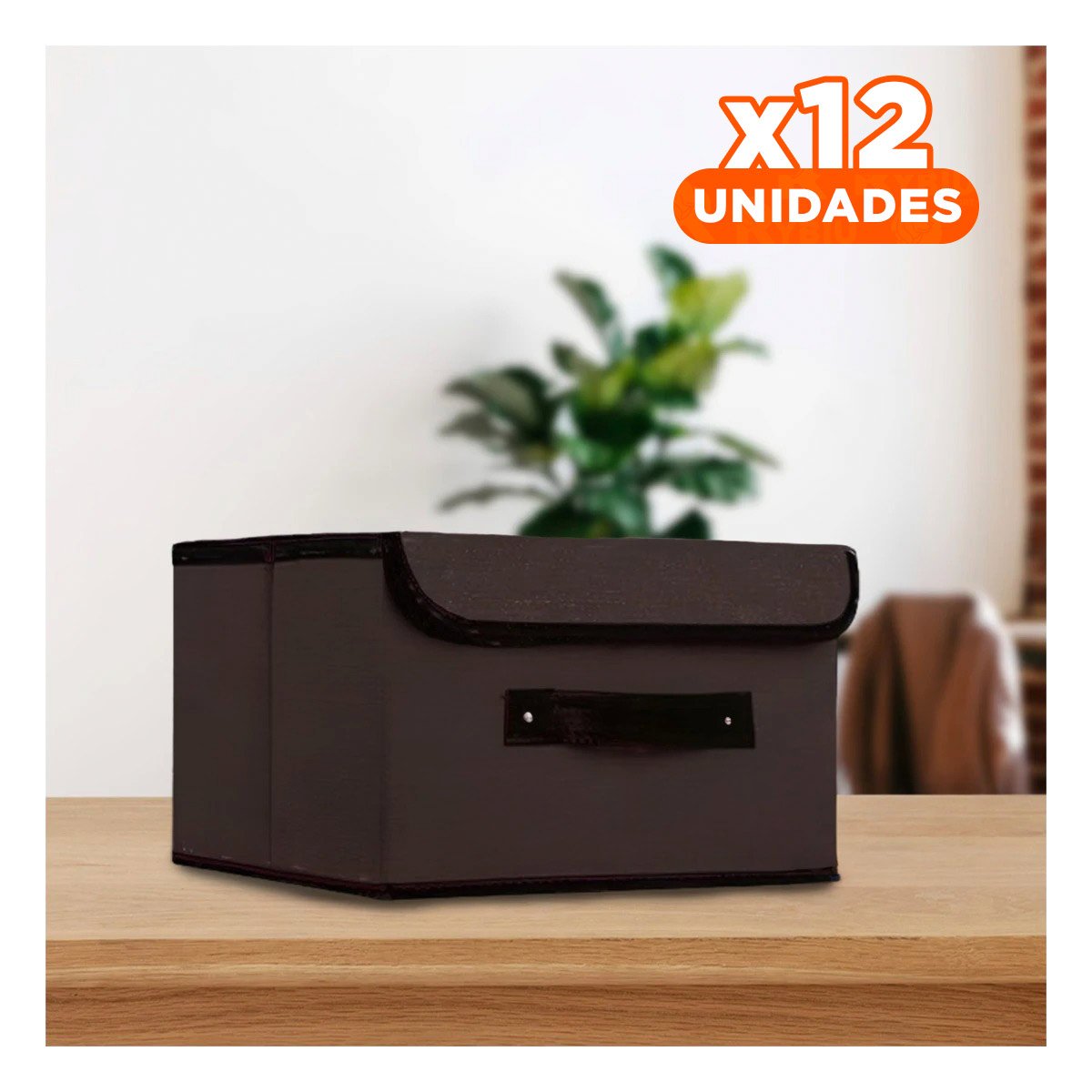 PACK12 CANASTA DE TELA NEGRO 25X19X16CM PARA ORDEN DIARIO EN HOGAR HOY Y+PAPEL REGALO - 1