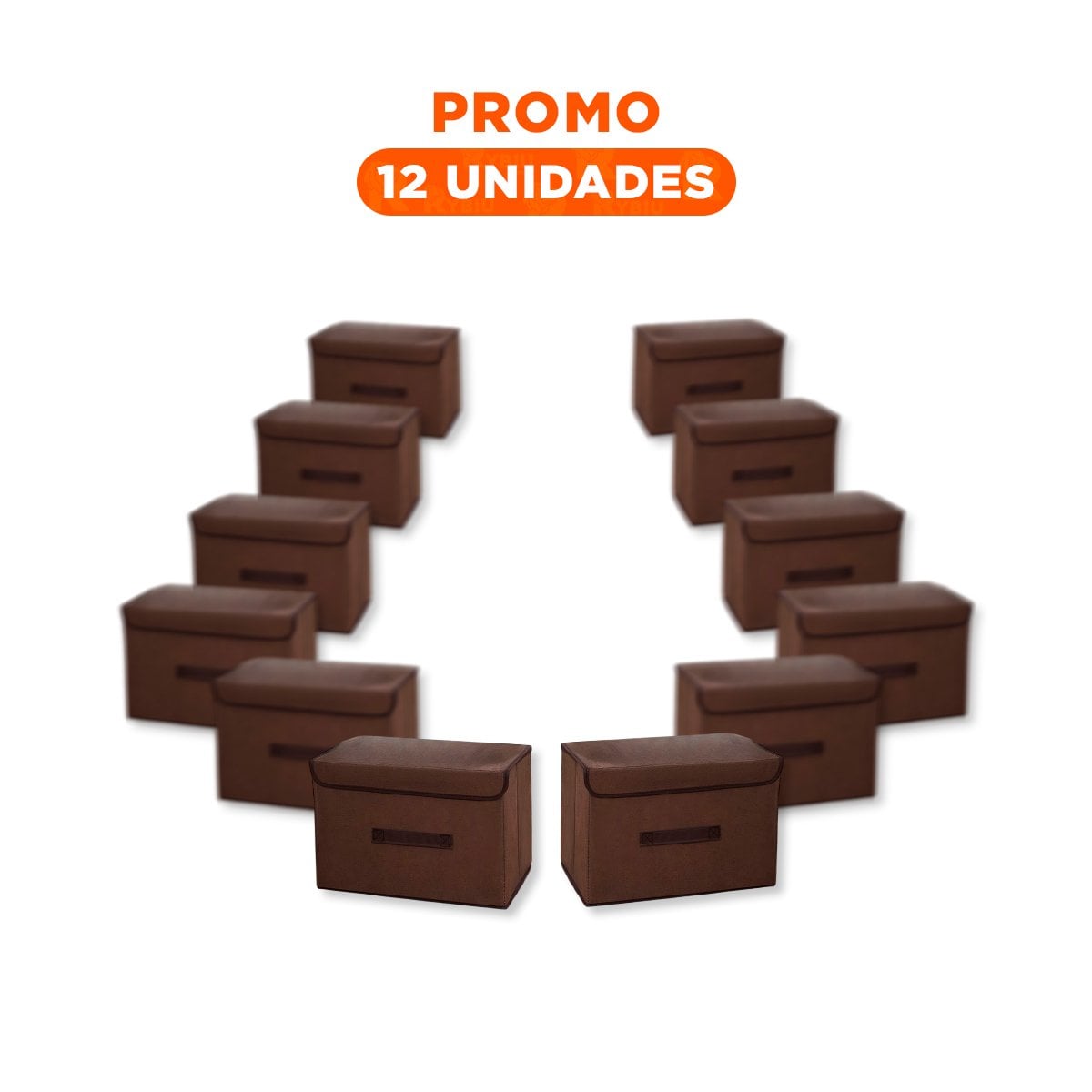 PACK12 UNIDAD DE GUARDADO TELA NEGRO 25X19X16CM PARA USO DIARIO FRECUENTE - 1