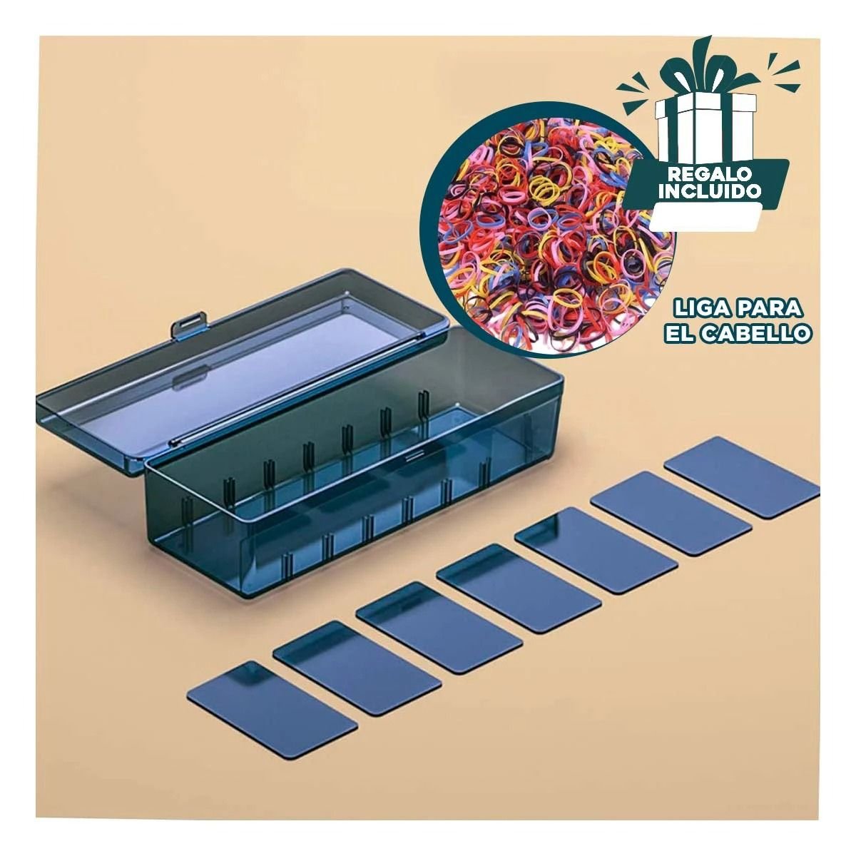 CAJON ORGANIZADOR VERSATIL RESISTENTE 16.5X10X7.5CM PARA USO AZUL Y+LIGAS REGALO - 2
