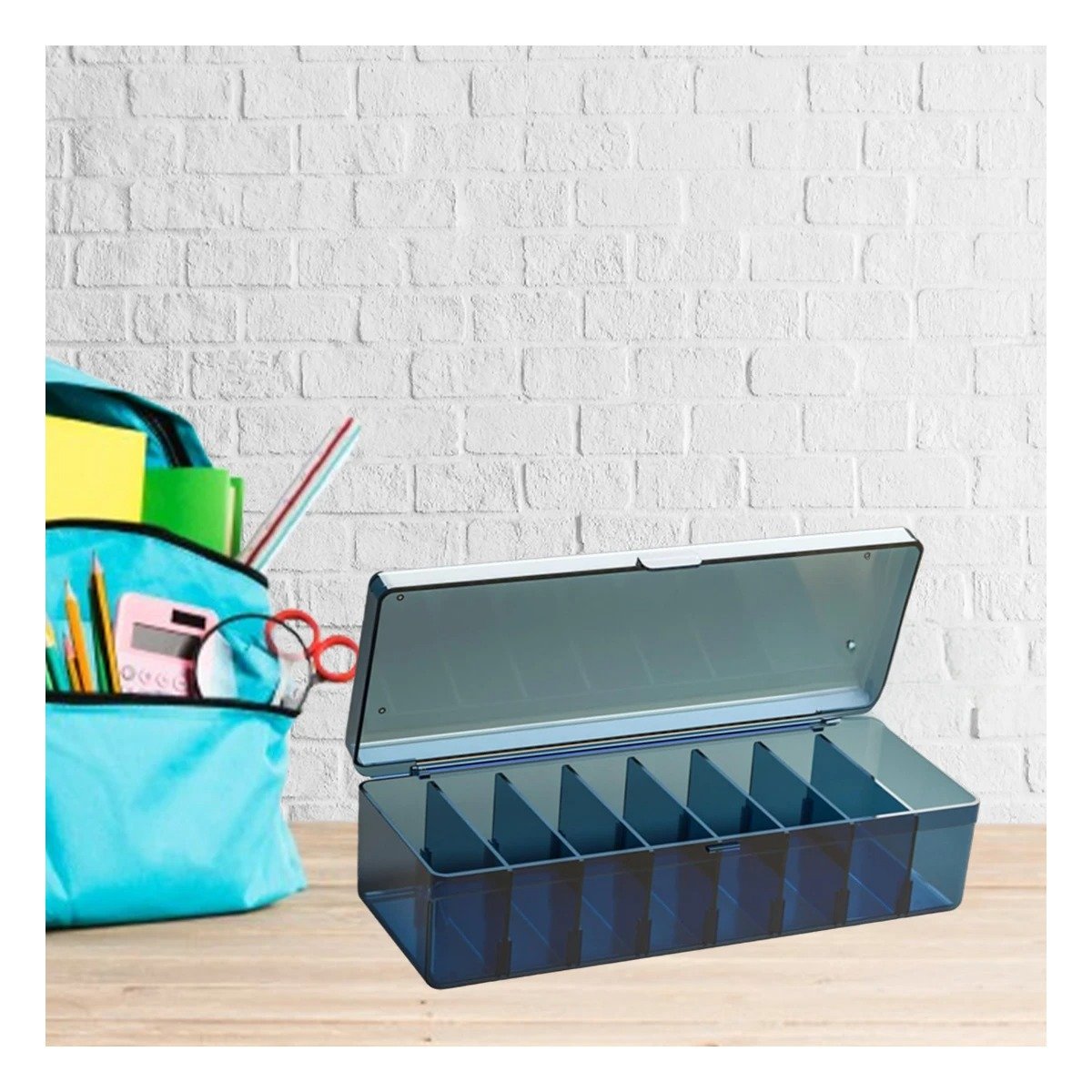 PACK12 CONTENEDOR ORGANIZADOR LIGERO UTIL 16.5X10X7.5CM PARA ORDEN AZUL - 5