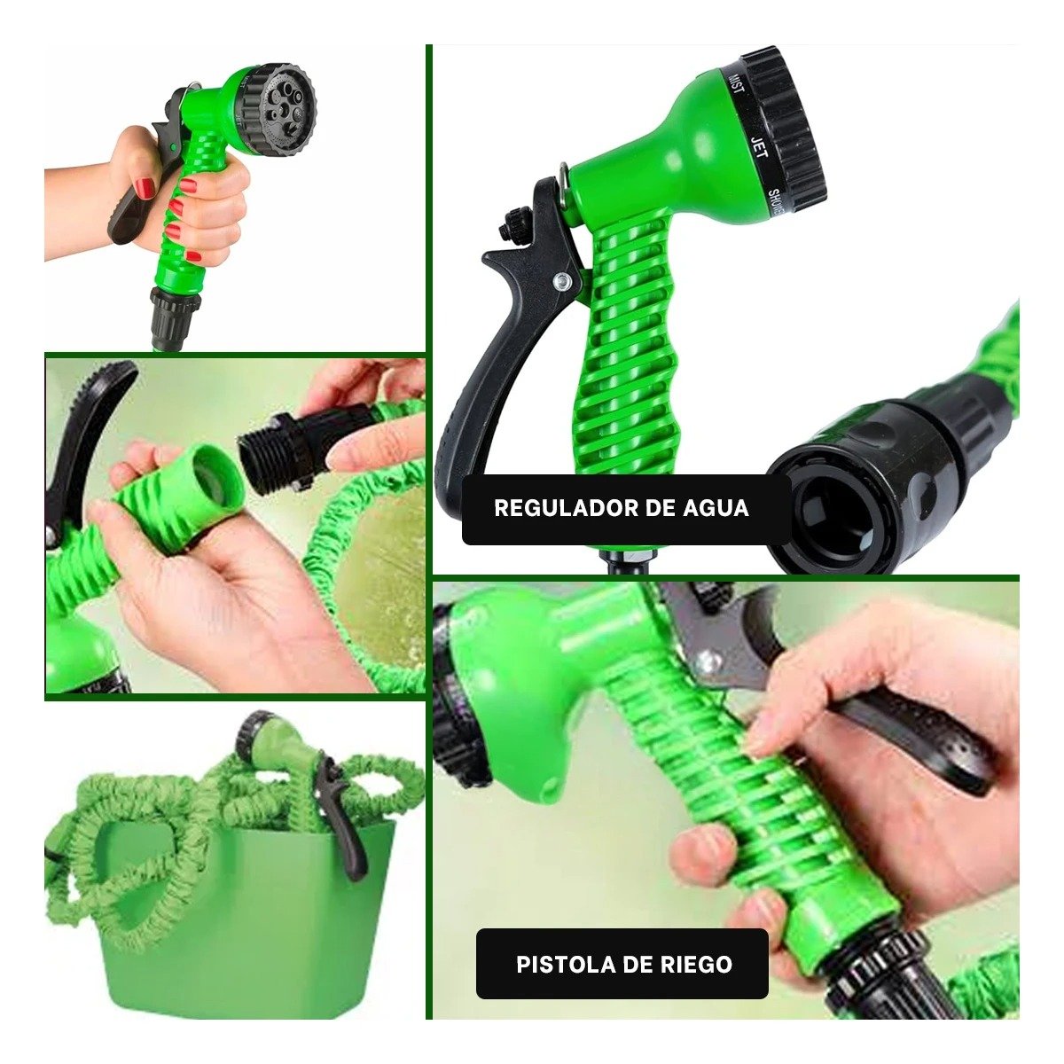 PACK12 MODELO DE RIEGO RETRÁCTIL DE 15 METROS PARA JARDÍN DEL HOGAR - 2