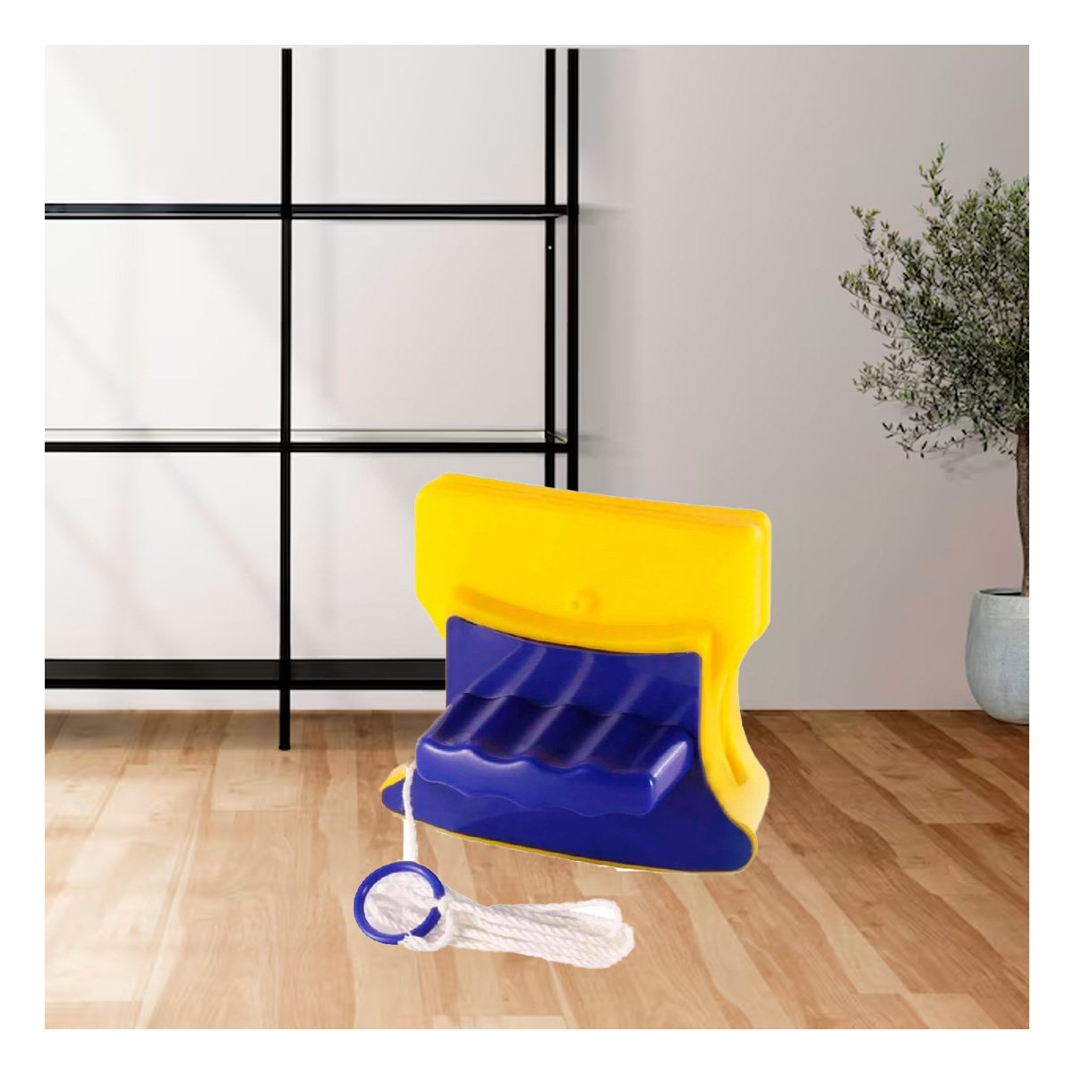 LIMPIAVIDRIOS MAGNETICO CUADRADO AZUL AMARILLO PARA HOGAR MODERNO Y+REGALO STICKER - 2