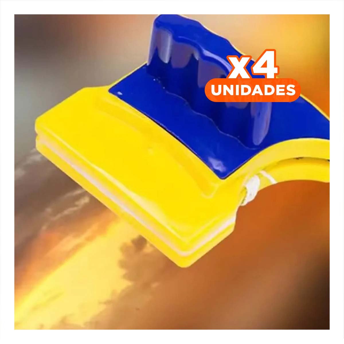 PACK4 SERVICIO VIDRIOS MAGNETICO CUADRADO AZUL AMARILLO PARA CASA MODERNA Y+PAPEL REGALO - 1
