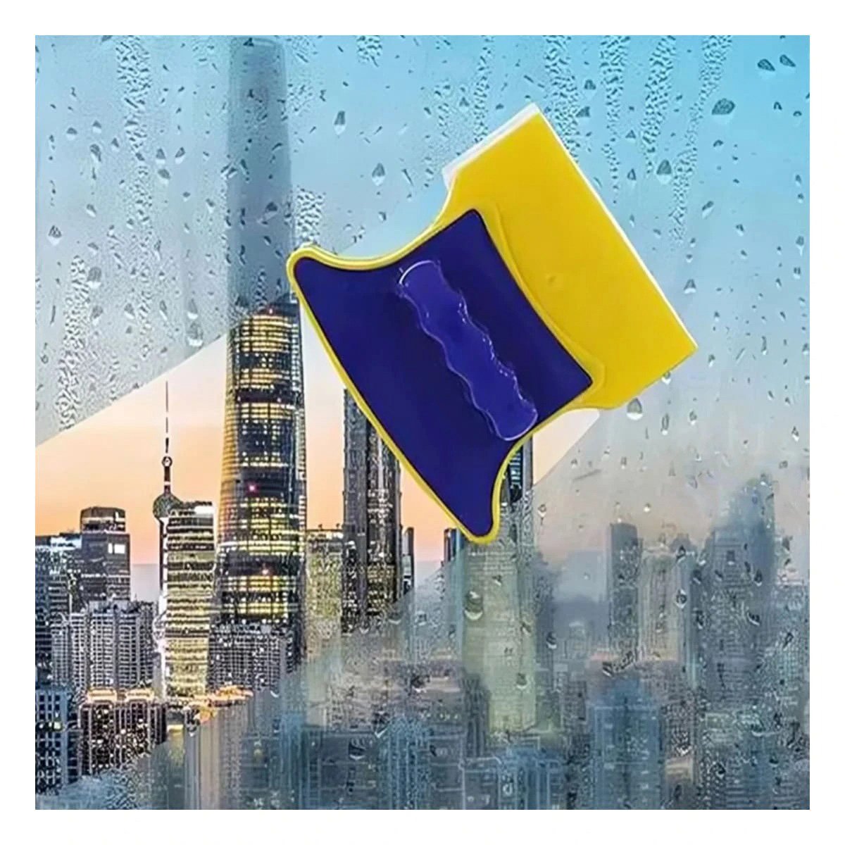 PACK4 SERVICIO VIDRIOS MAGNETICO CUADRADO AZUL AMARILLO PARA CASA MODERNA Y+PAPEL REGALO - 5