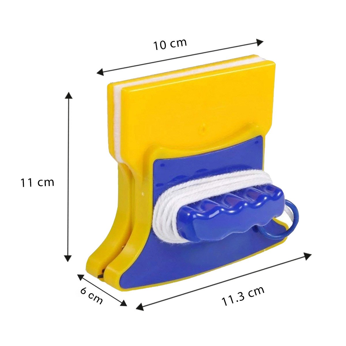 PACK2 PULIDOR VIDRIOS MAGNETICO CUADRADO AZUL AMARILLO PARA CASA Y USO DIARIO - 4