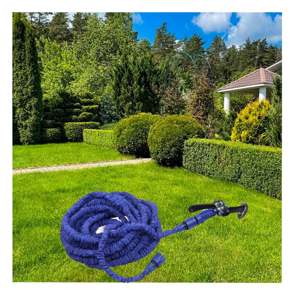 PACK2 MANGUERA JARDIN 30 METROS - AZUL FLEXIBLE PARA REGAR PLANTAS EN HOGAR - 5