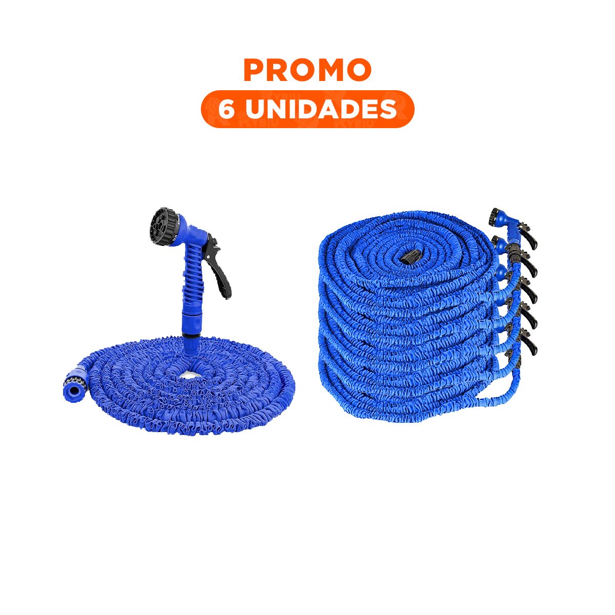 PACK6 TUBO PATIO 30 METROS - AZUL FLEXIBLE PARA REGAR PLANTAS EN CASA Y+REGALO STICKER - 1