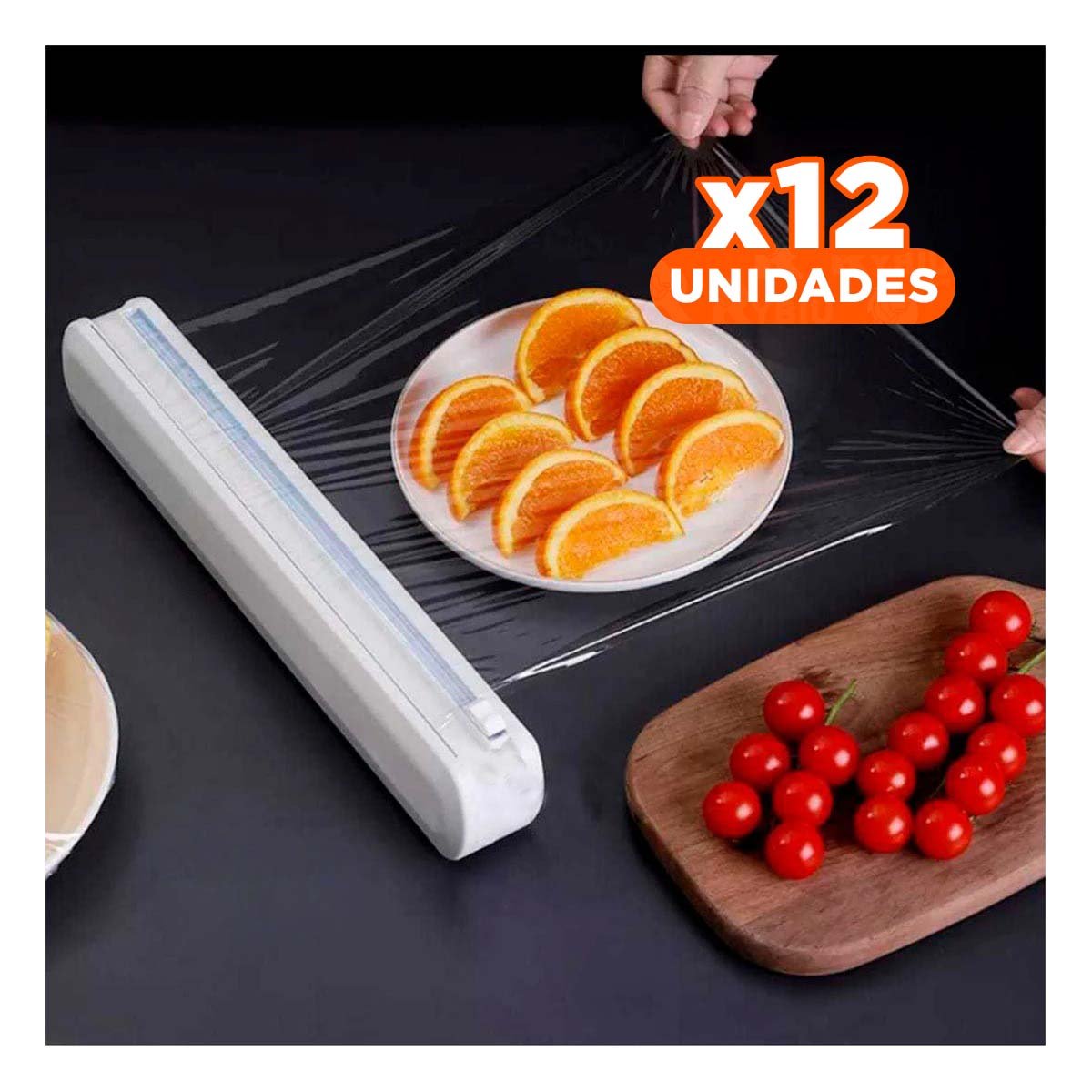 PACK12 UTENSILIO DISPENSADOR PARA FILM Y PAPEL ALUMINIO COCINA Y+PAPEL REGALO - 1