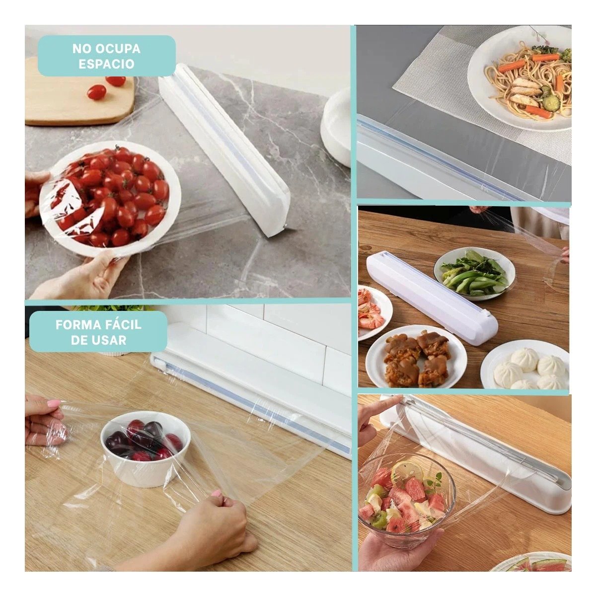 PACK4 COMPLEMENTO DISPENSADOR PARA FILM Y PAPEL ALUMINIO PRACTICO Y UTIL Y+REGALO STICKER - 2