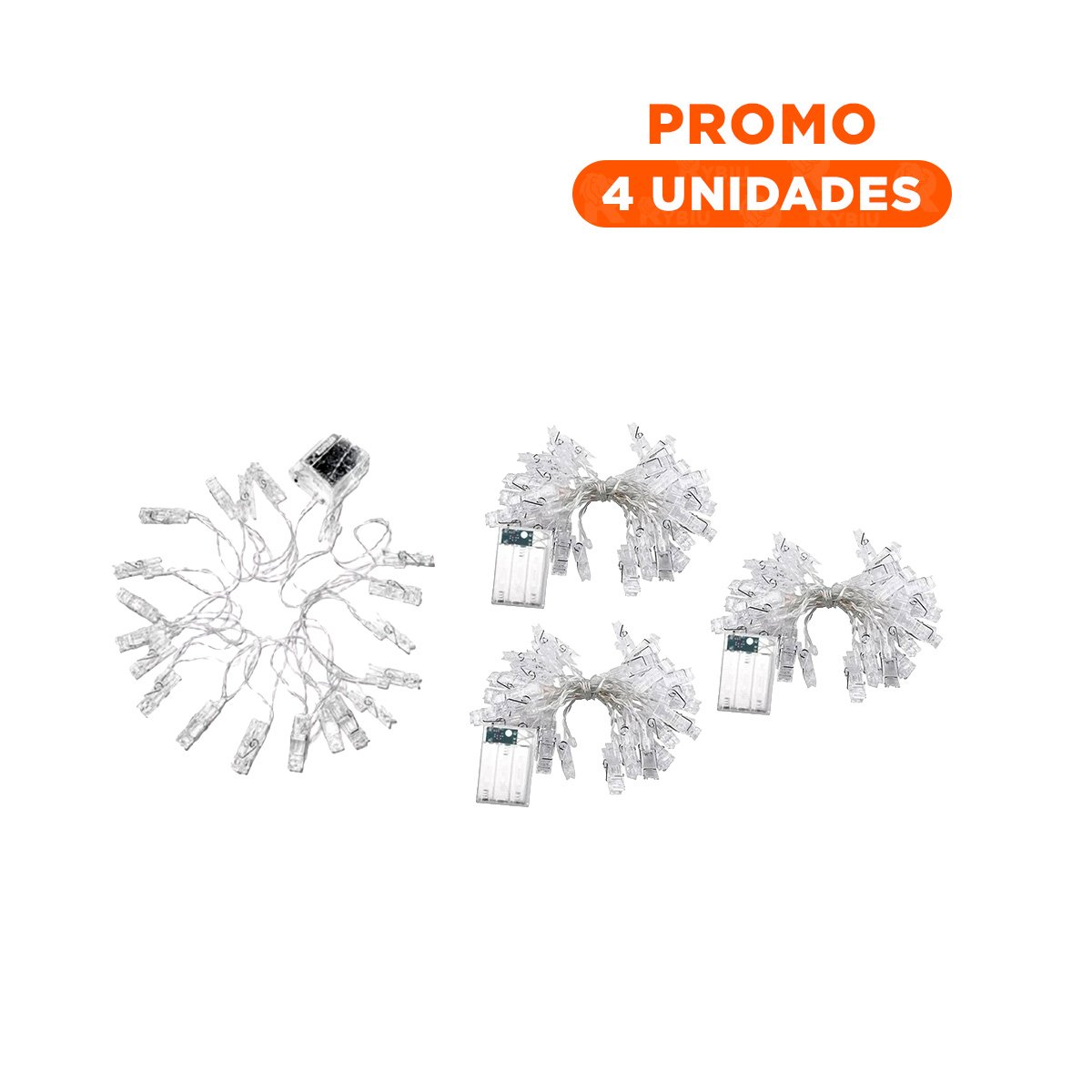 PACK4 HOGAR LED CON 20 CLIPS PARA FOTOS 3 METROS MODERNA PARA DECORACION FESTIVA - 1