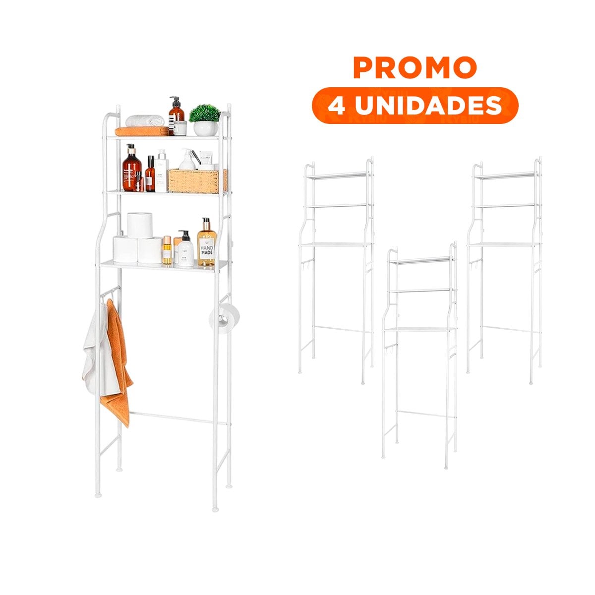 PACK4 ESTRUCTURA CUADRADA BLANCA PARA ORDENAR PRODUCTOS DE HOGAR CON DISENO LIMPIO - 1