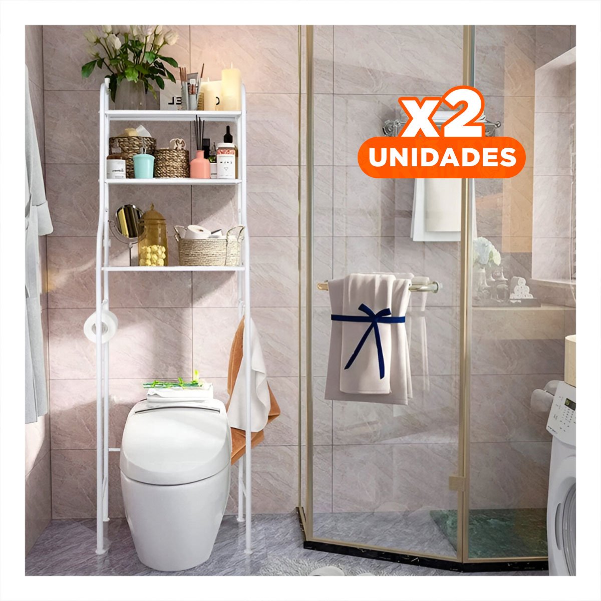 PACK2 MUEBLE CUADRADO BLANCO PARA PARED EN ESPACIOS DE HOGAR CON ESTILO ACTUAL - 1